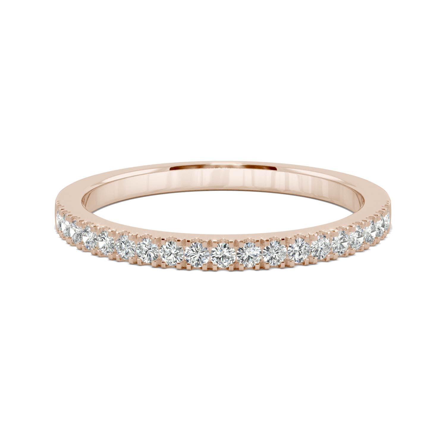 0.29 CTW DEW Round Moissanite Anniversary Band in 14K Rose Gold