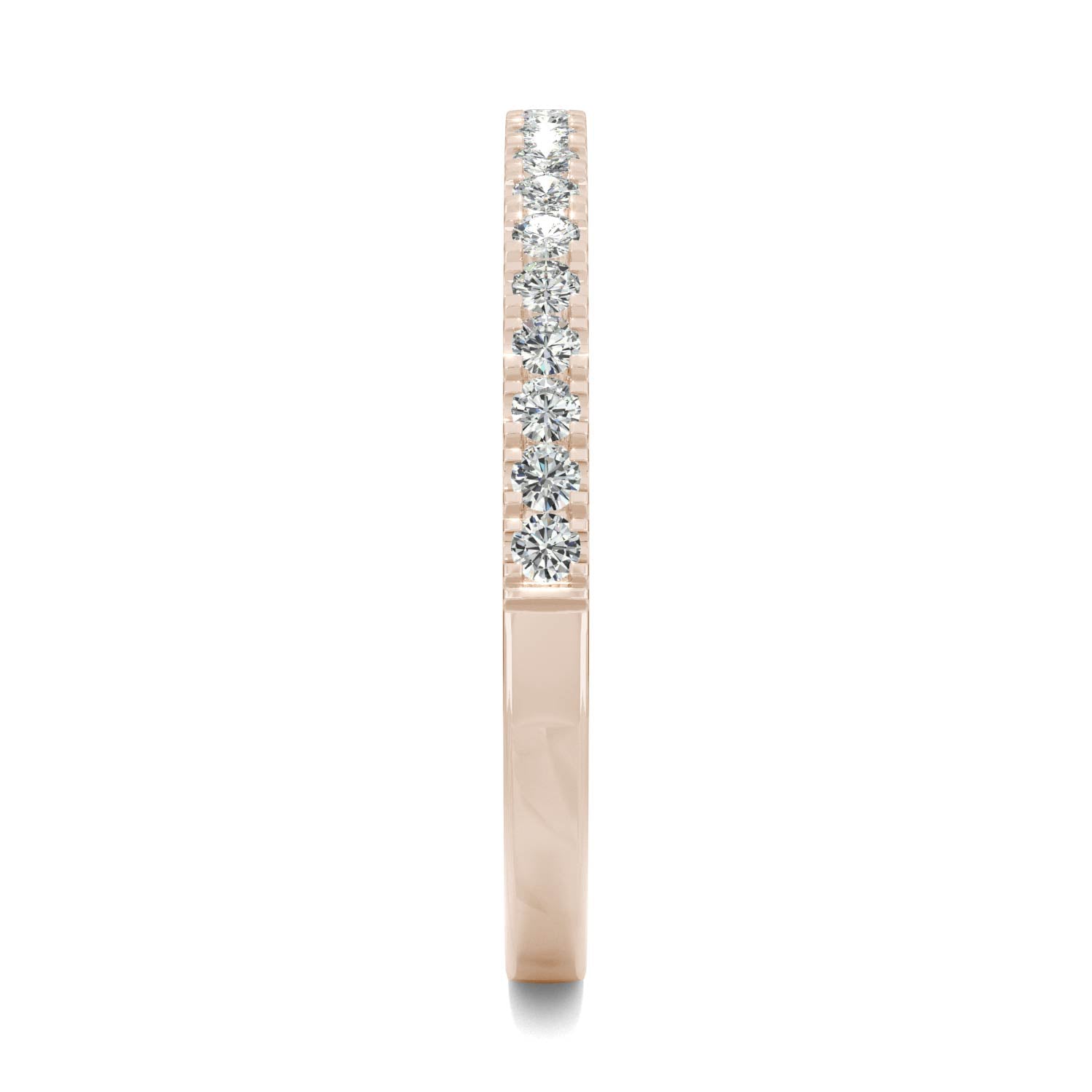 0.29 CTW DEW Round Moissanite Anniversary Band in 14K Rose Gold