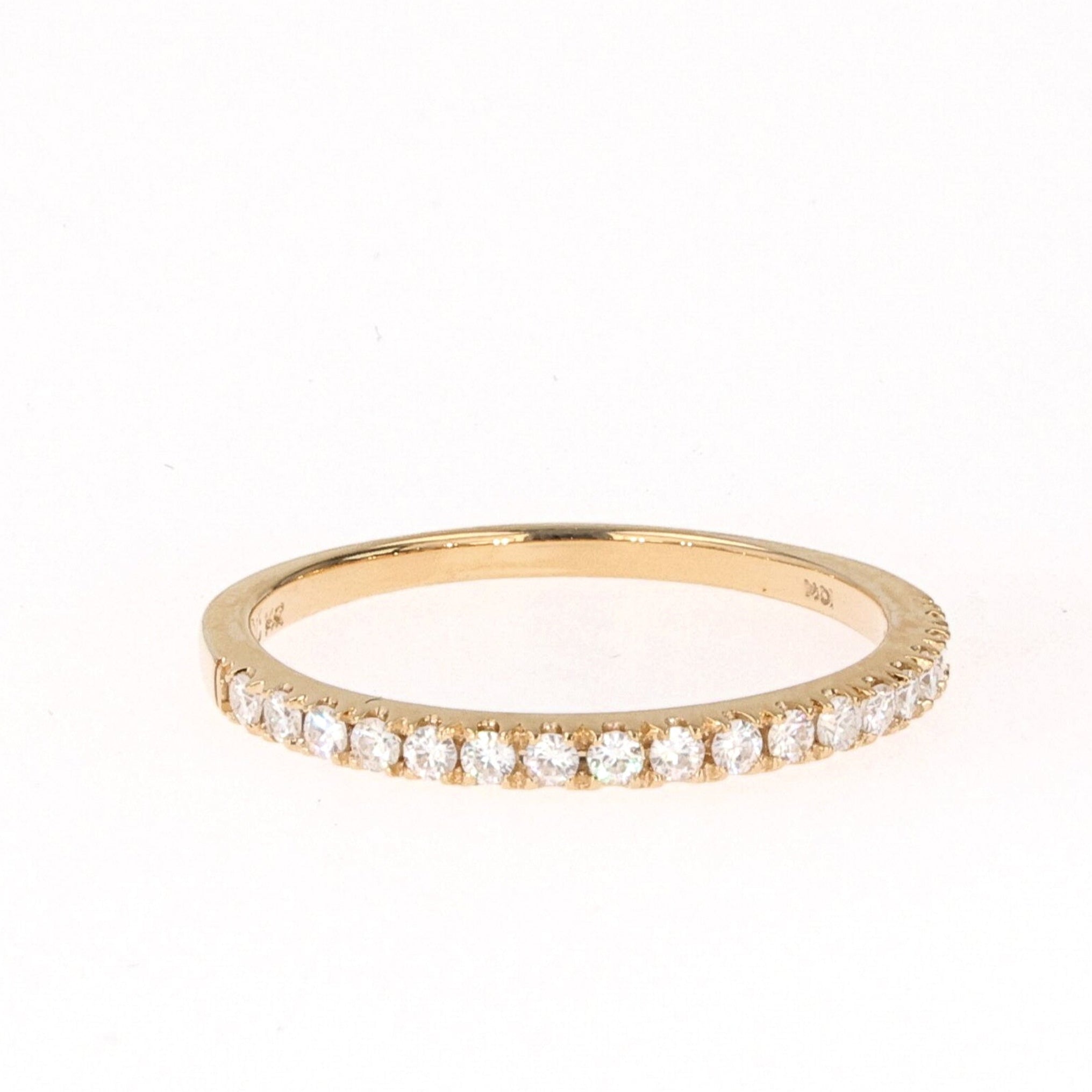 0.34 CTW DEW Round Near-Colorless Moissanite Pave Band in 14K Yellow Gold