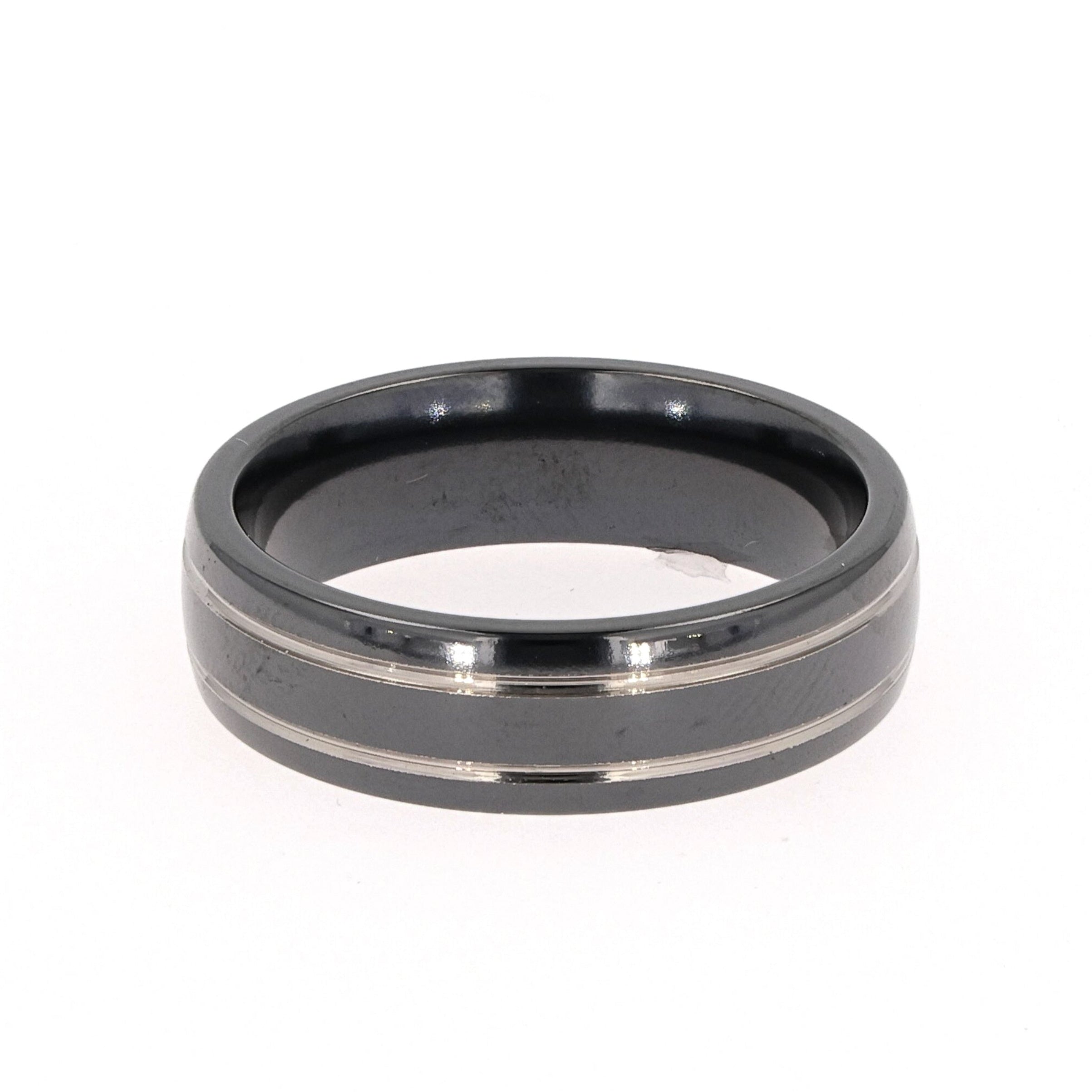 Black & White Titanium Men's Band