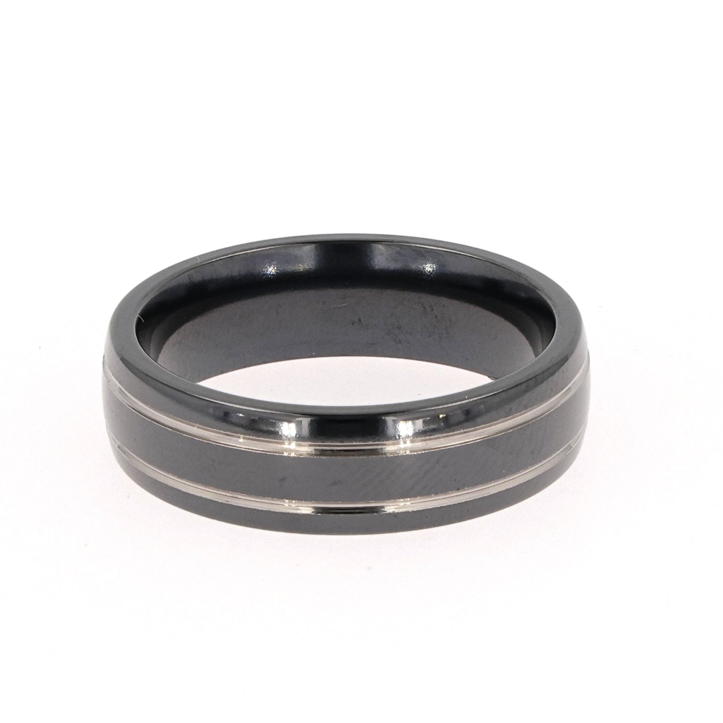 Black & White Titanium Men's Band