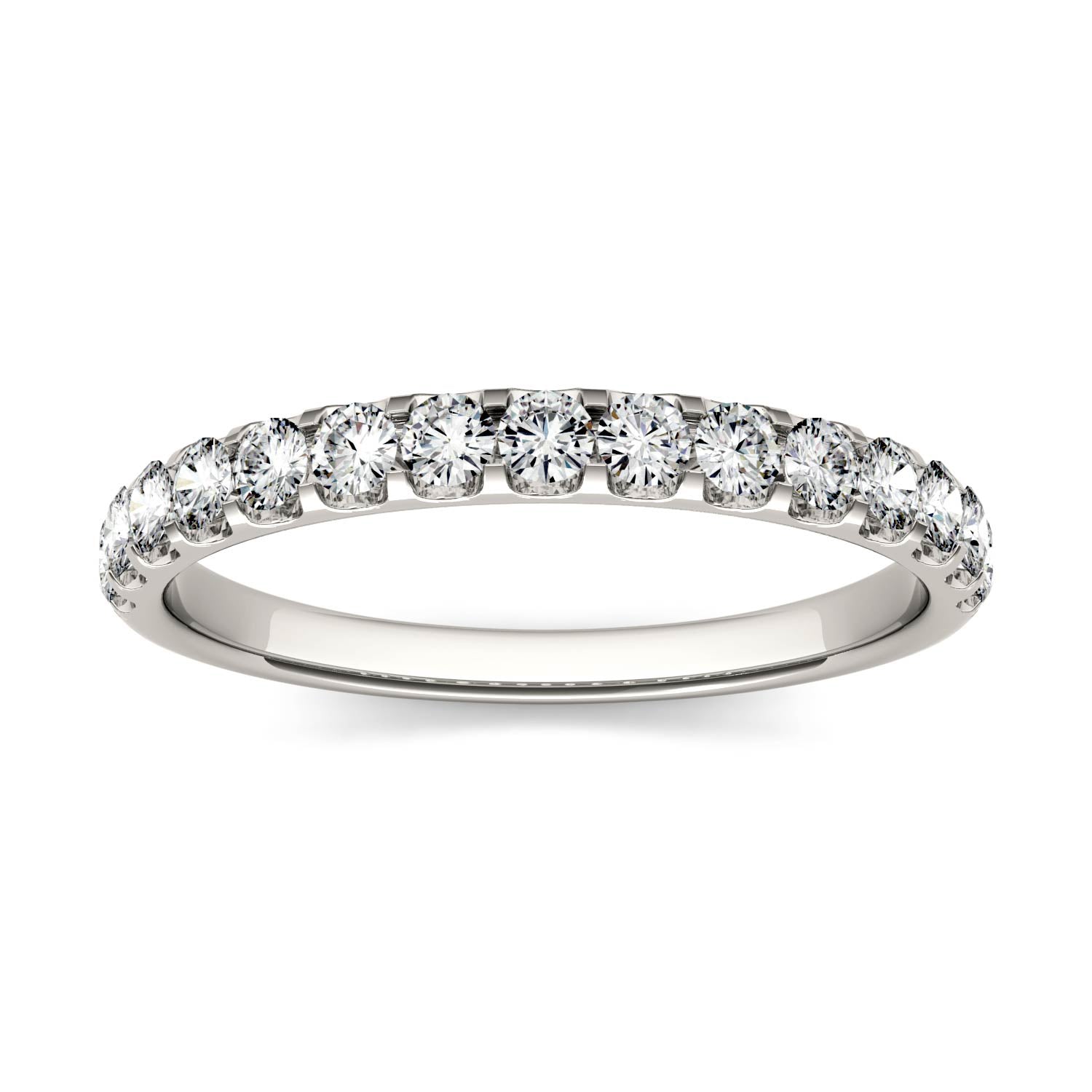 0.45 CTW DEW Round Moissanite Anniversary Band in 14K White Gold