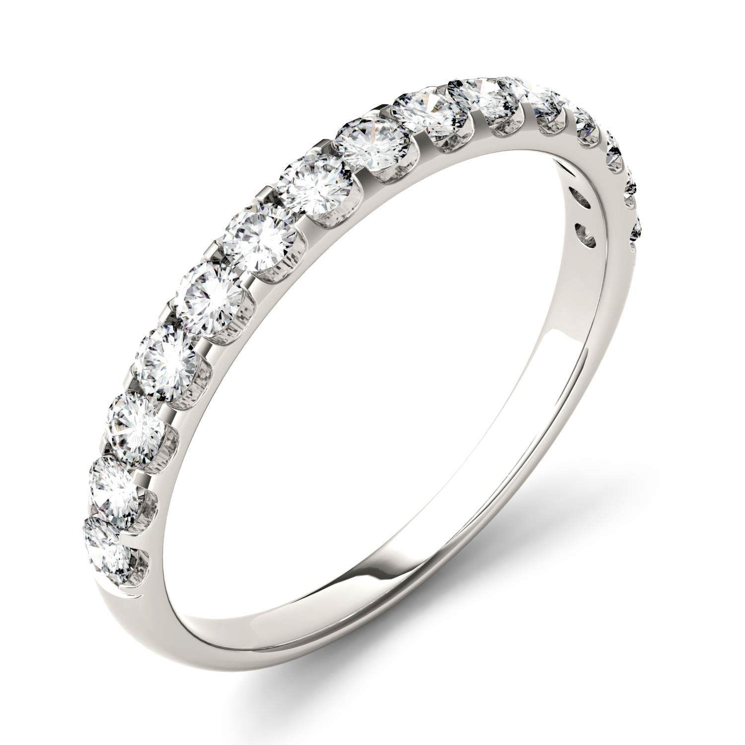 0.45 CTW DEW Round Moissanite Anniversary Band in 14K White Gold