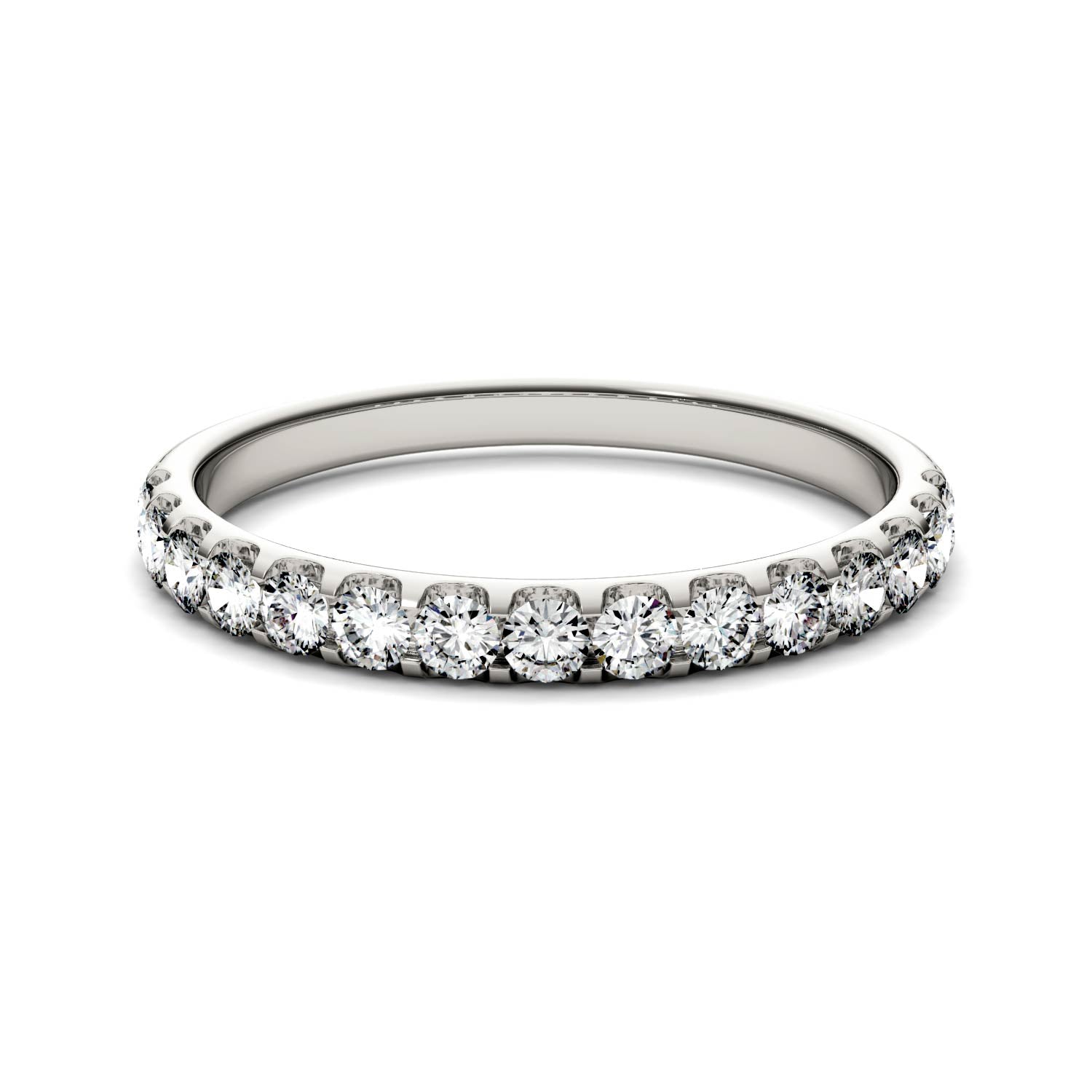 0.45 CTW DEW Round Moissanite Anniversary Band in 14K White Gold