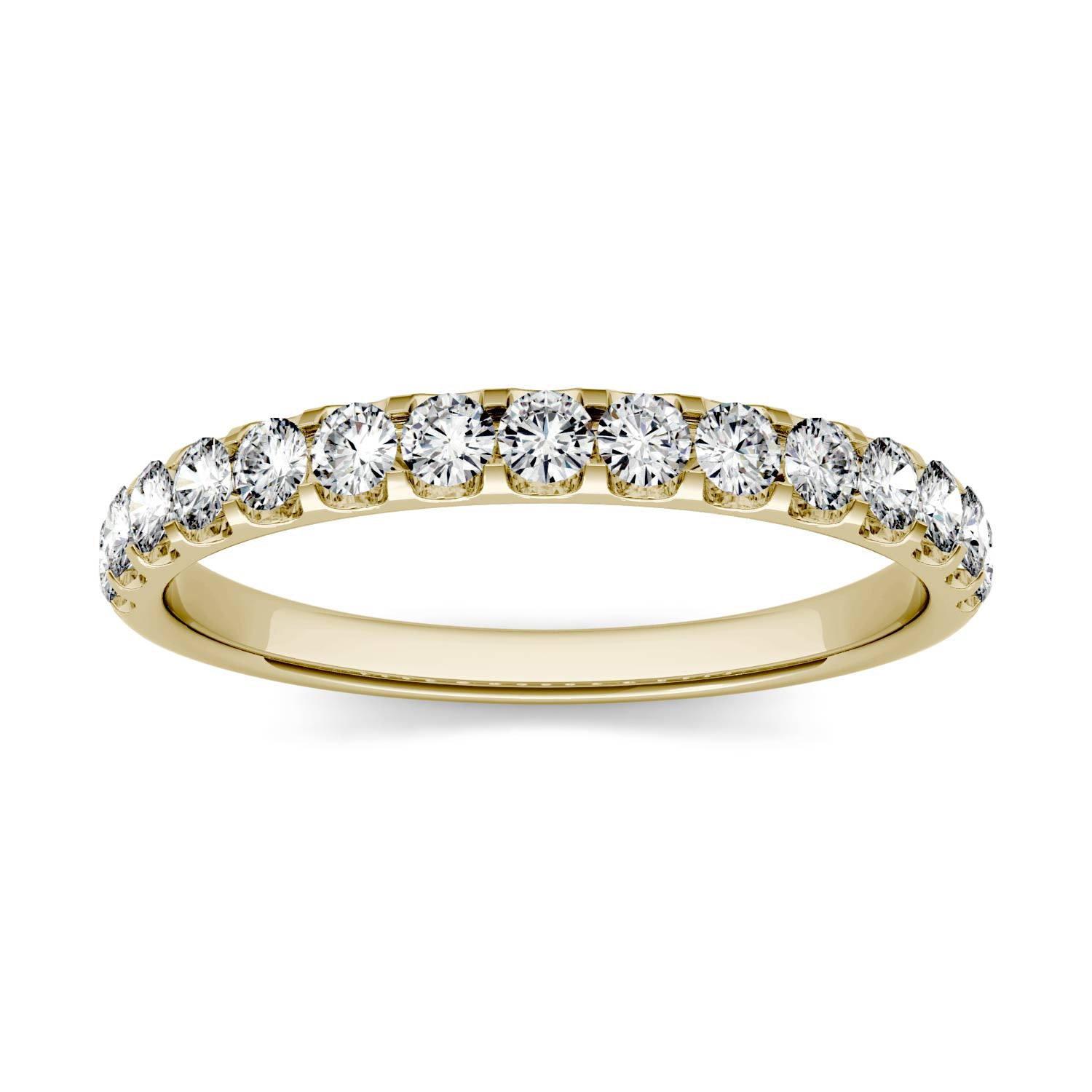 0.45 CTW DEW Round Moissanite Anniversary Band in 14K Yellow Gold