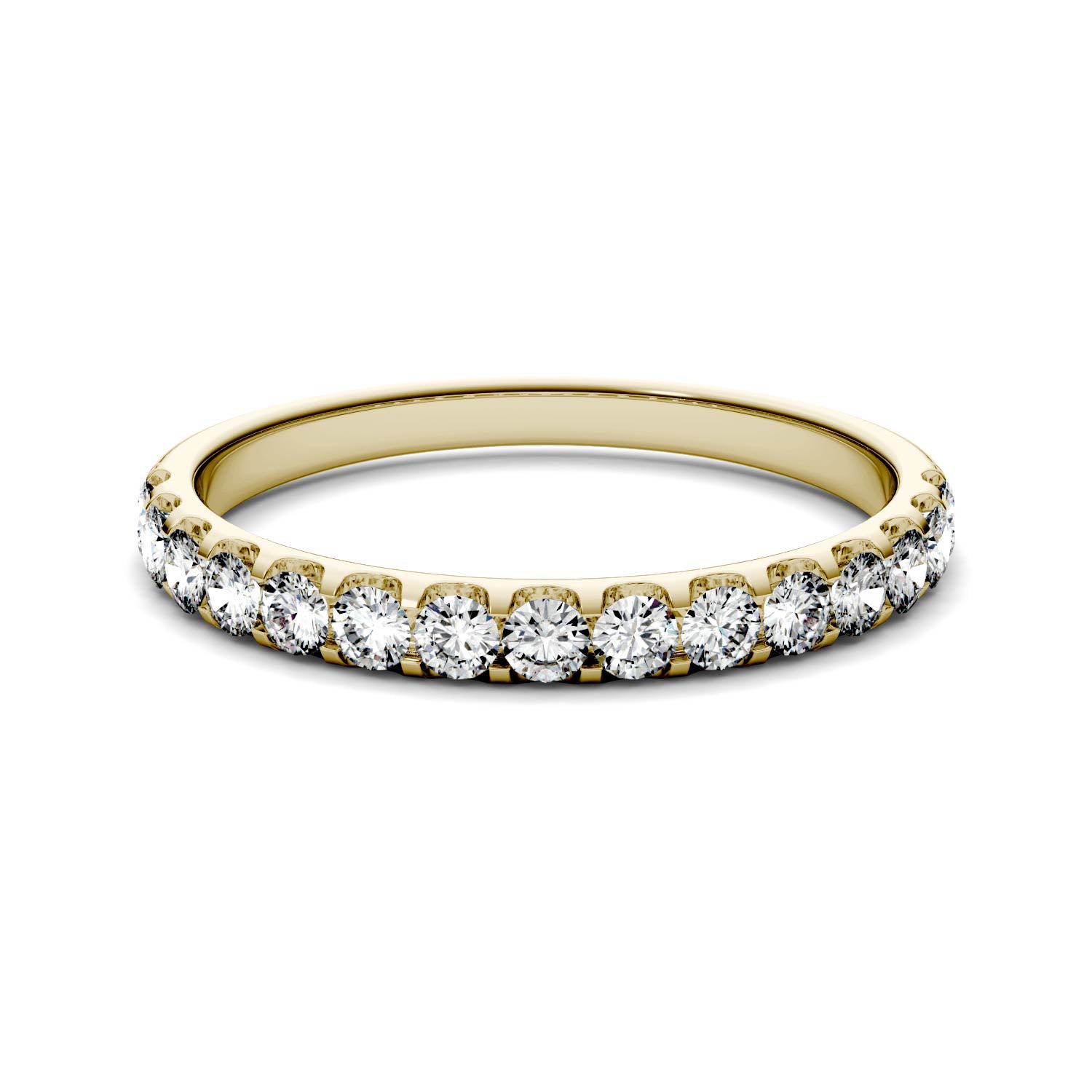 0.45 CTW DEW Round Moissanite Anniversary Band in 14K Yellow Gold