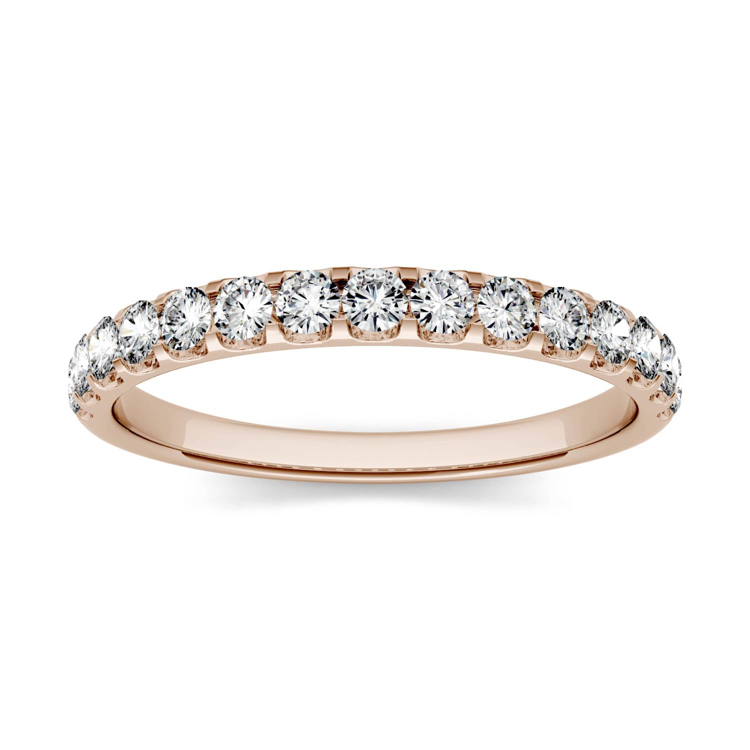 0.45 CTW DEW Round Moissanite Anniversary Band in 14K Rose Gold