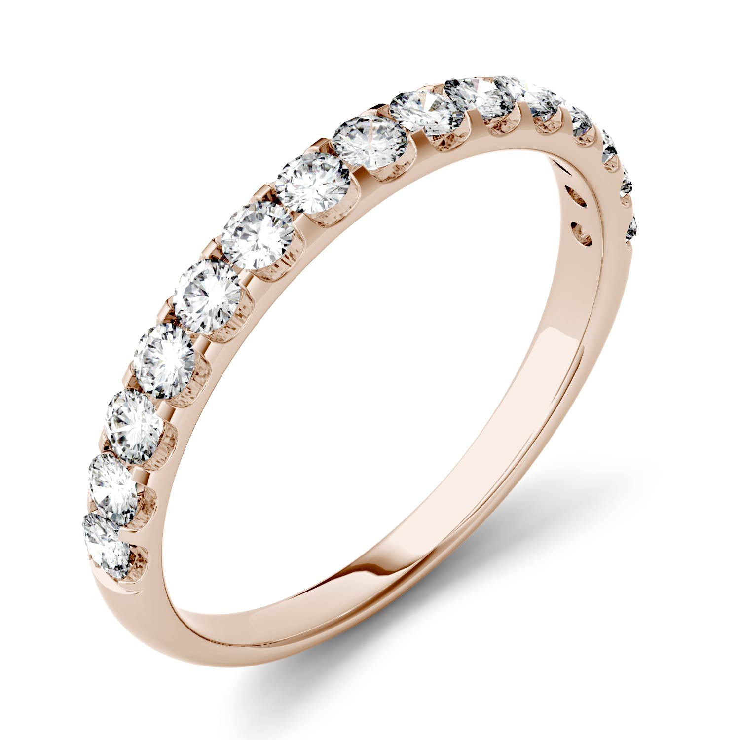 0.45 CTW DEW Round Moissanite Anniversary Band in 14K Rose Gold