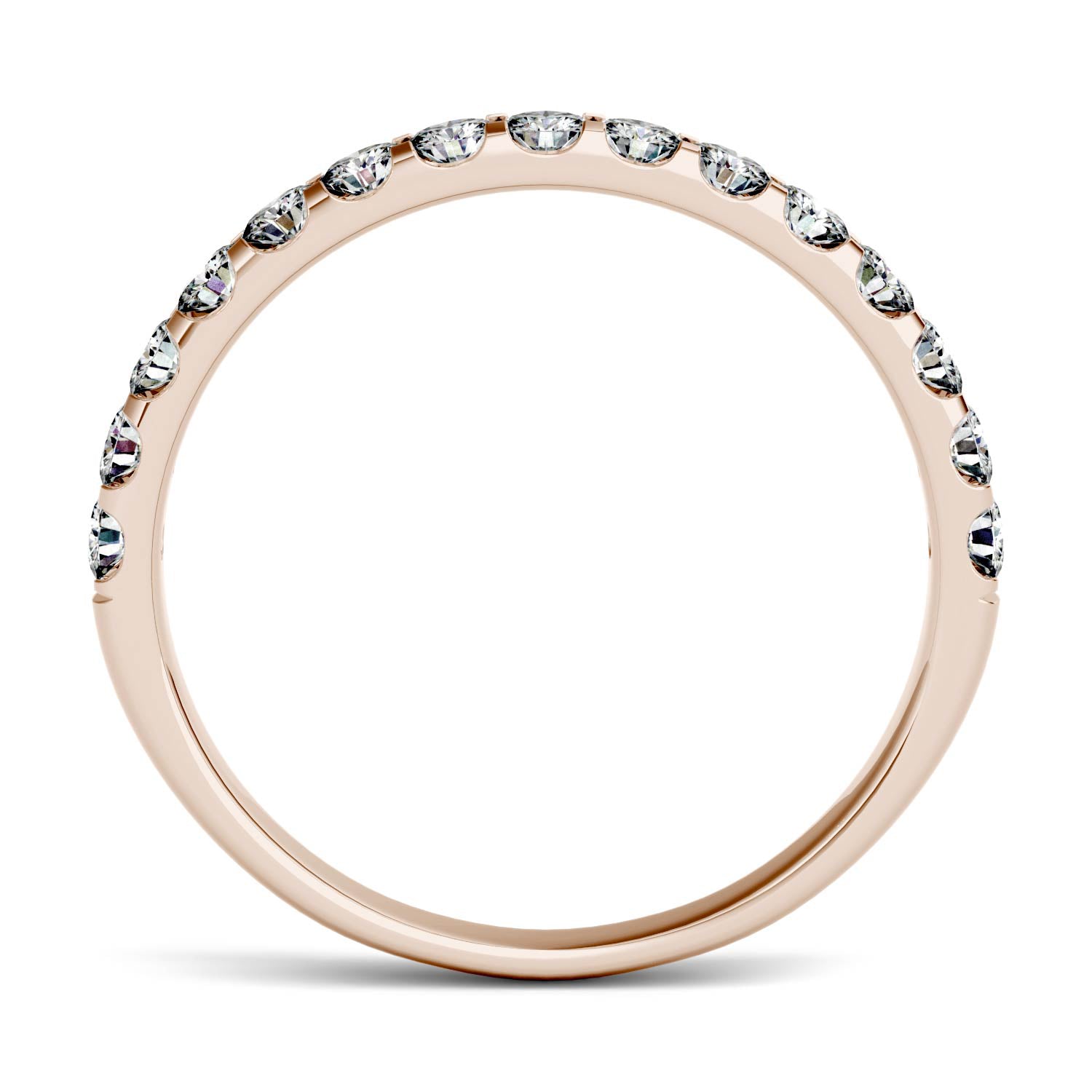 0.45 CTW DEW Round Moissanite Anniversary Band in 14K Rose Gold