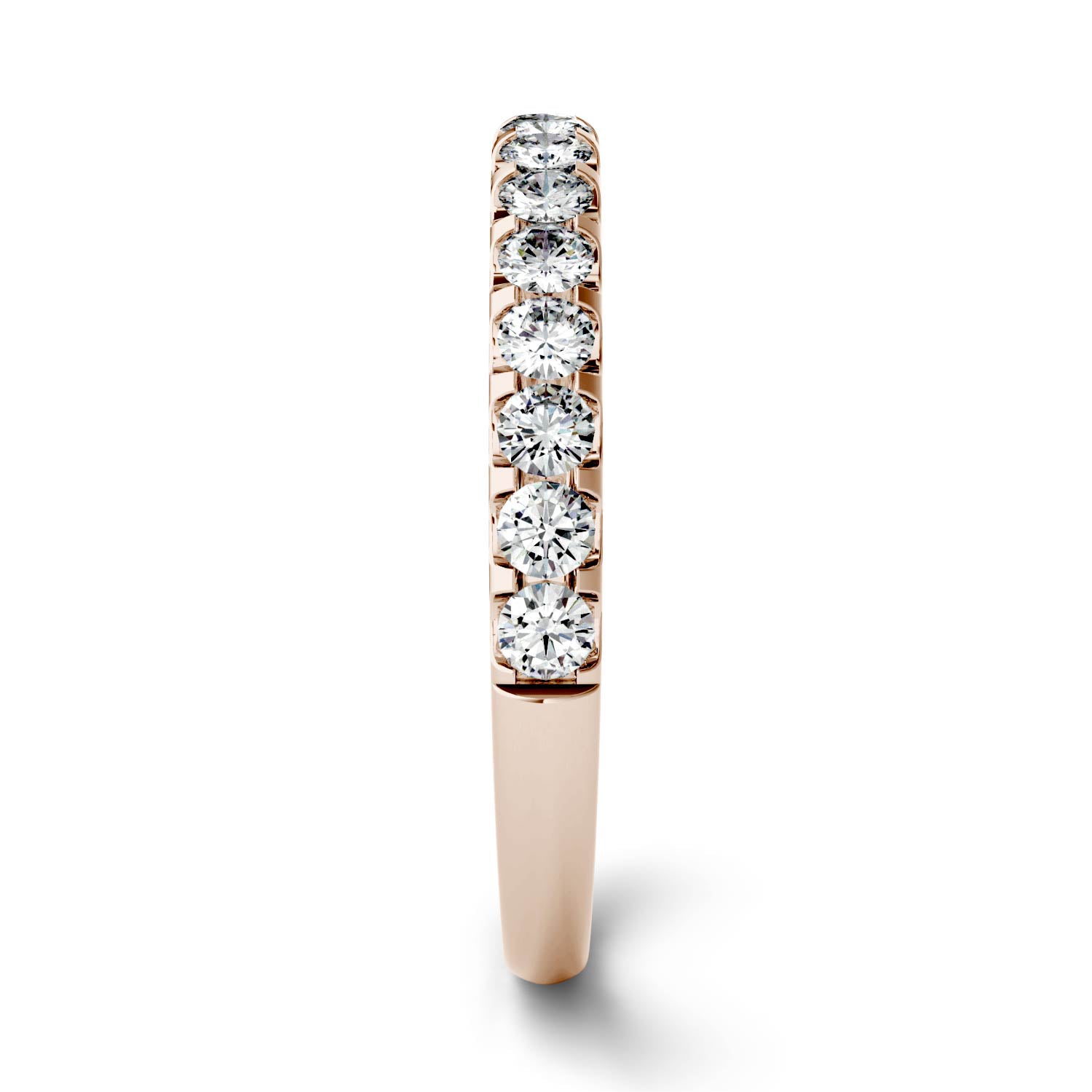 0.45 CTW DEW Round Moissanite Anniversary Band in 14K Rose Gold