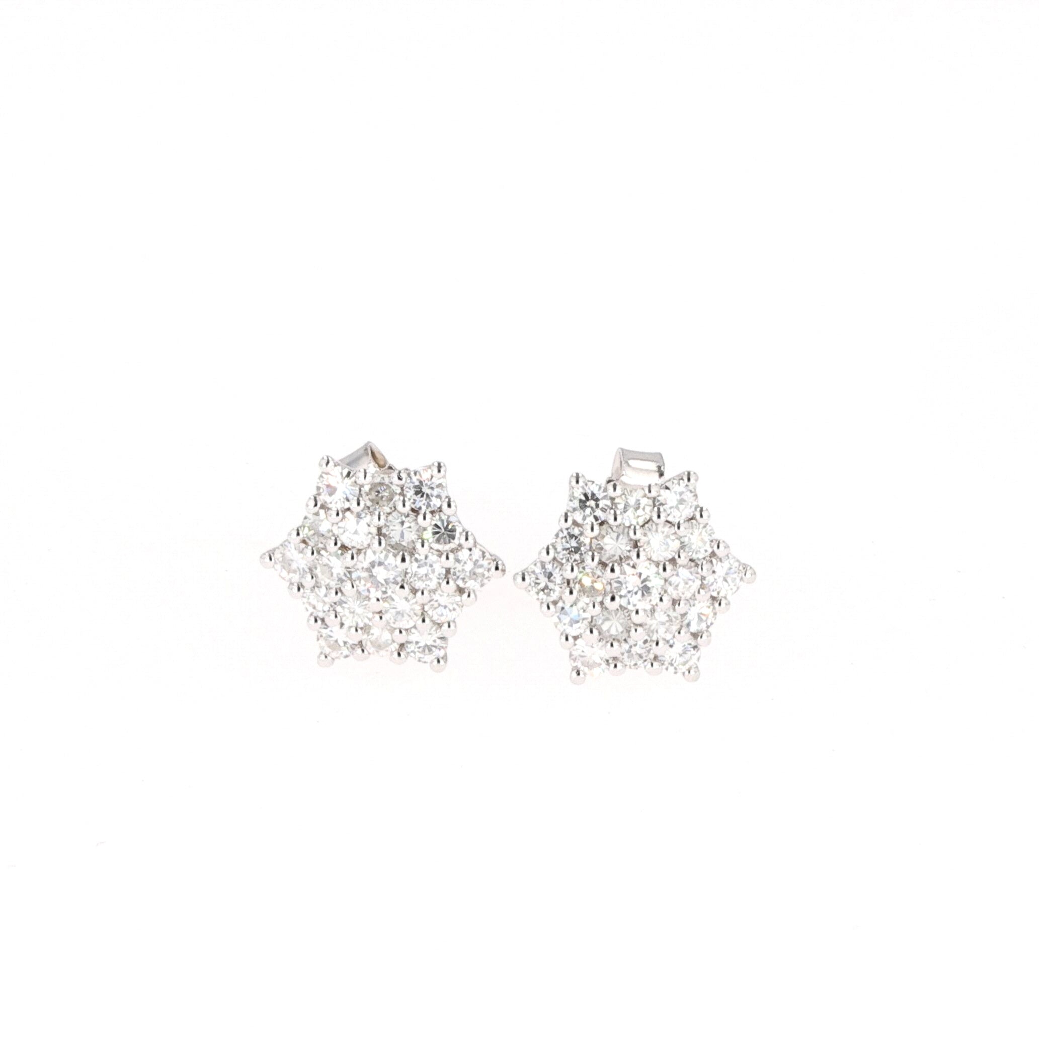 0.65 CTW DEW Round Moissanite Pave Earring in 14K White Gold