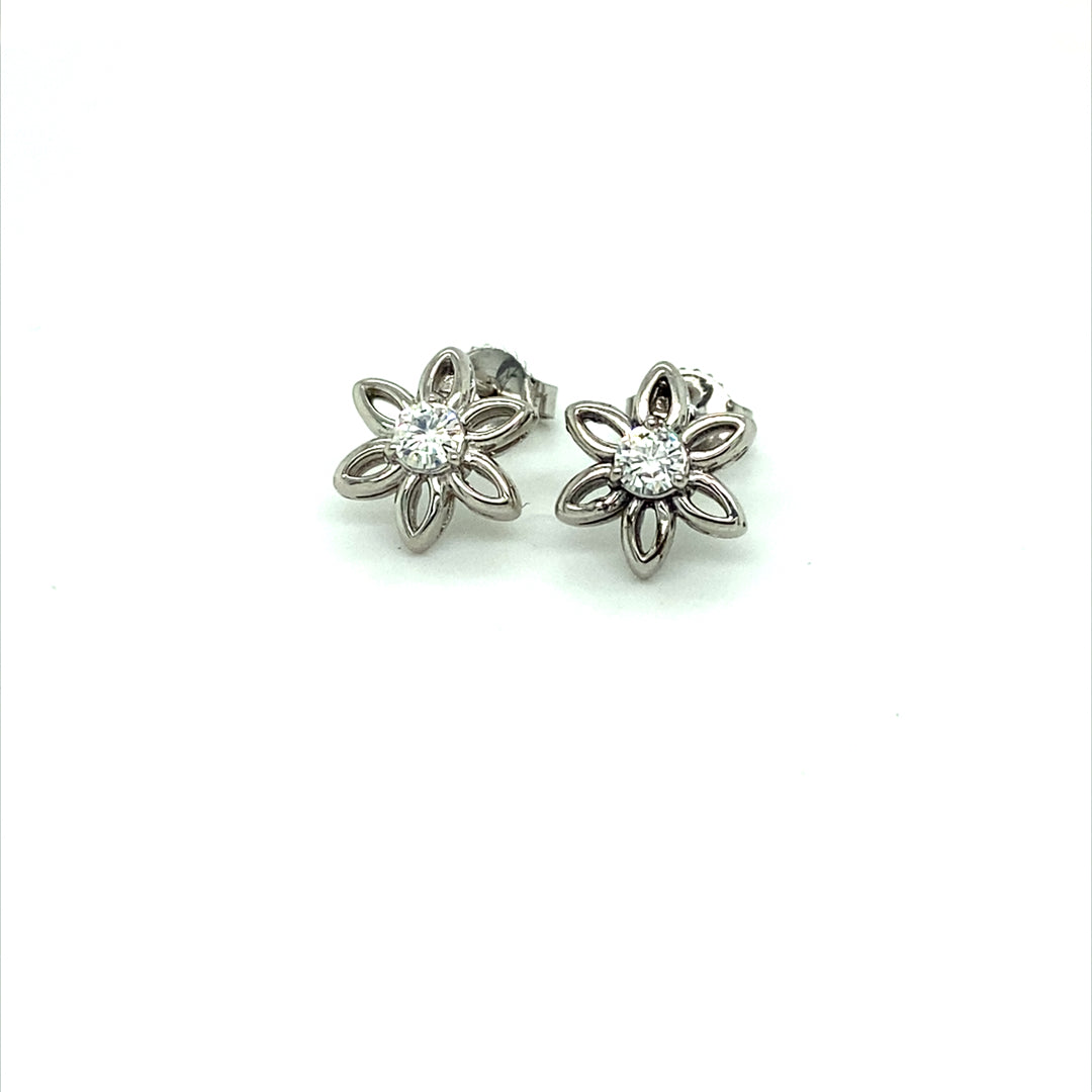 0.26 CTW DEW Round Moissanite Stud Earrings in Sterling Silver