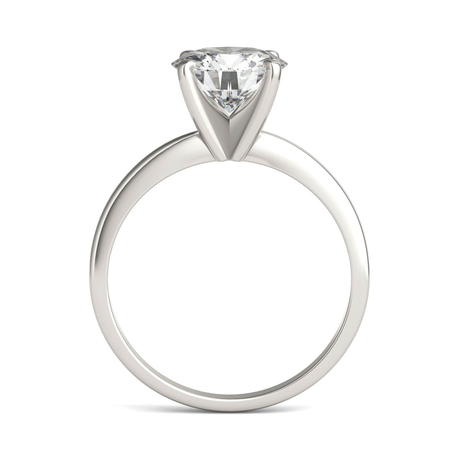 1.90 CTW DEW Round Moissanite Solitaire Engagement Ring in 14K White Gold