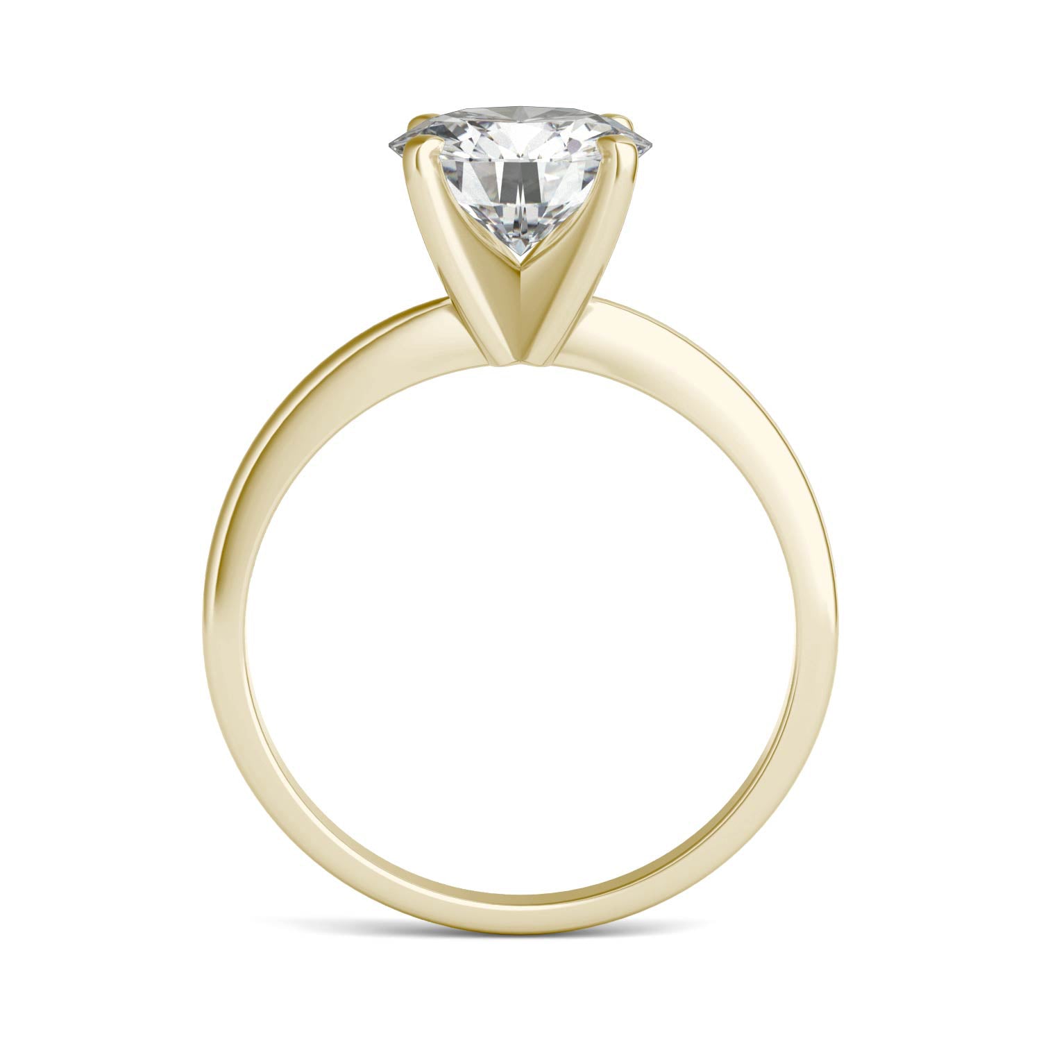1.90 CTW DEW Round Moissanite Solitaire Engagement Ring in 14K Yellow Gold