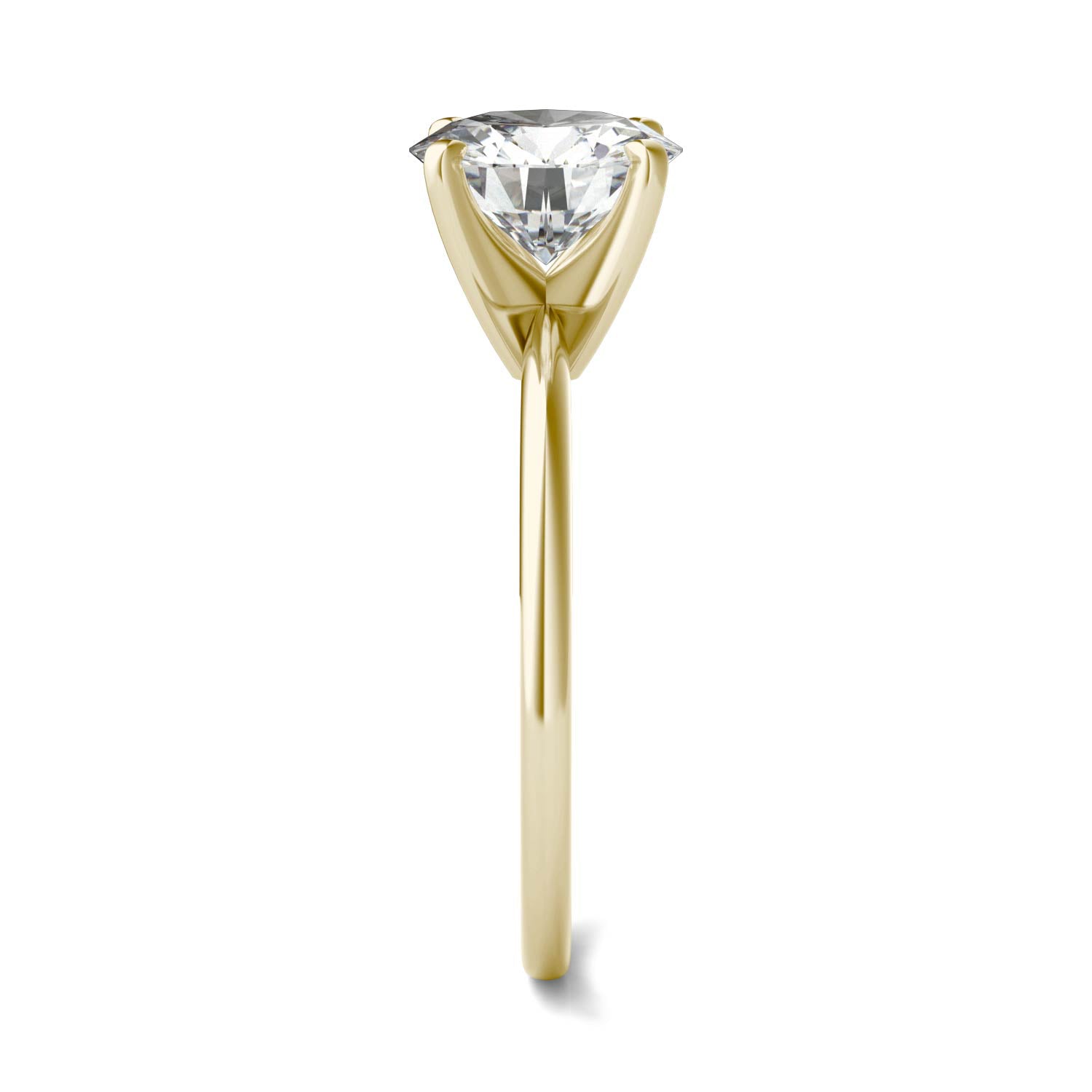 1.90 CTW DEW Round Moissanite Solitaire Engagement Ring in 14K Yellow Gold