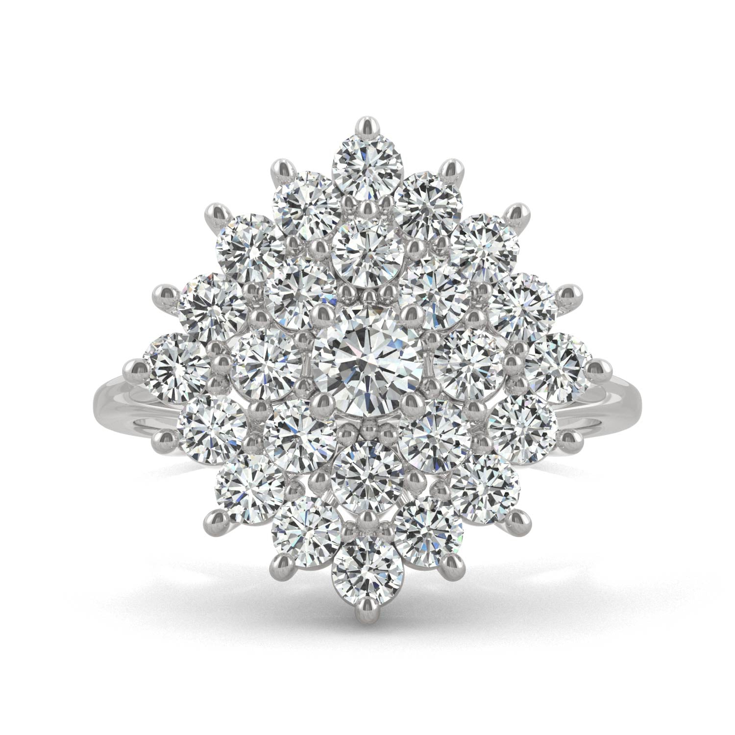 1.12 CTW DEW Round Moissanite Fashion Ring in 14K White Gold