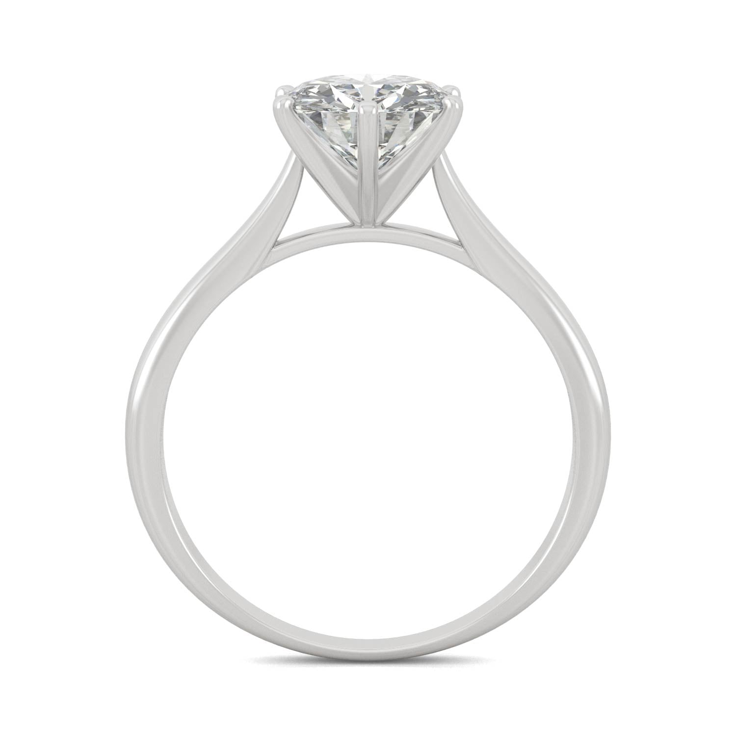 1.50 CTW DEW Round Moissanite Six-Prong Solitaire Engagement Ring in 14K White Gold