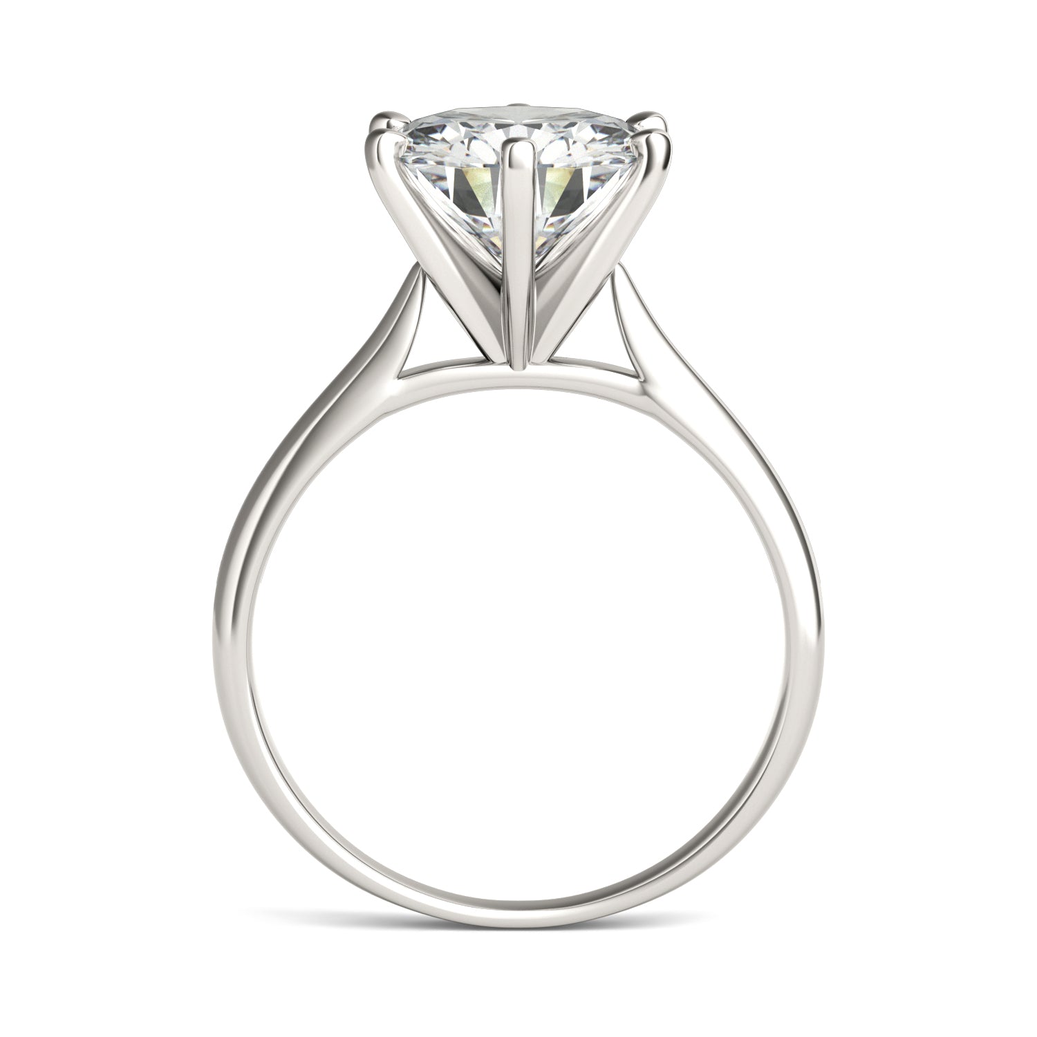 3.10 CTW DEW Round Moissanite Solitaire Ring in 14K White Gold