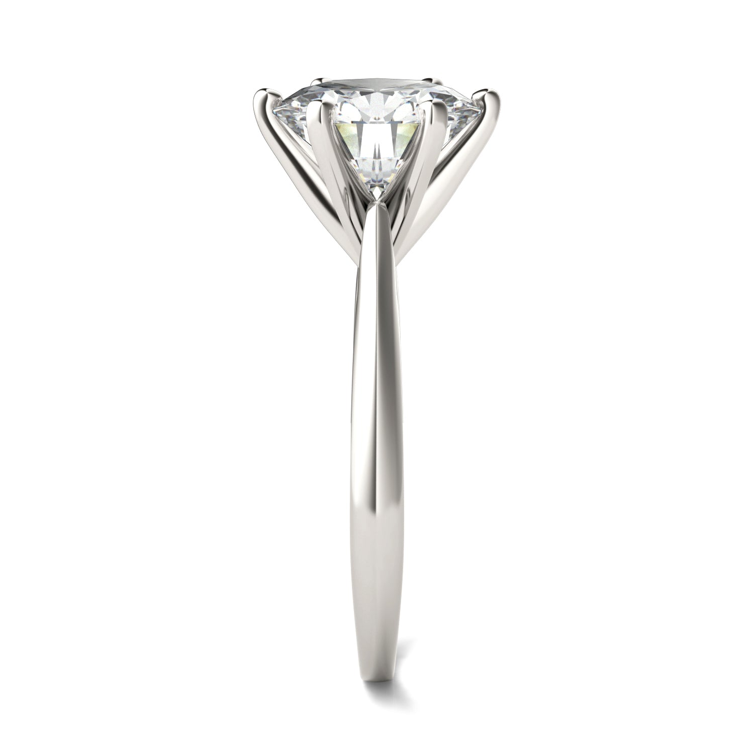 3.10 CTW DEW Round Moissanite Solitaire Ring in 14K White Gold