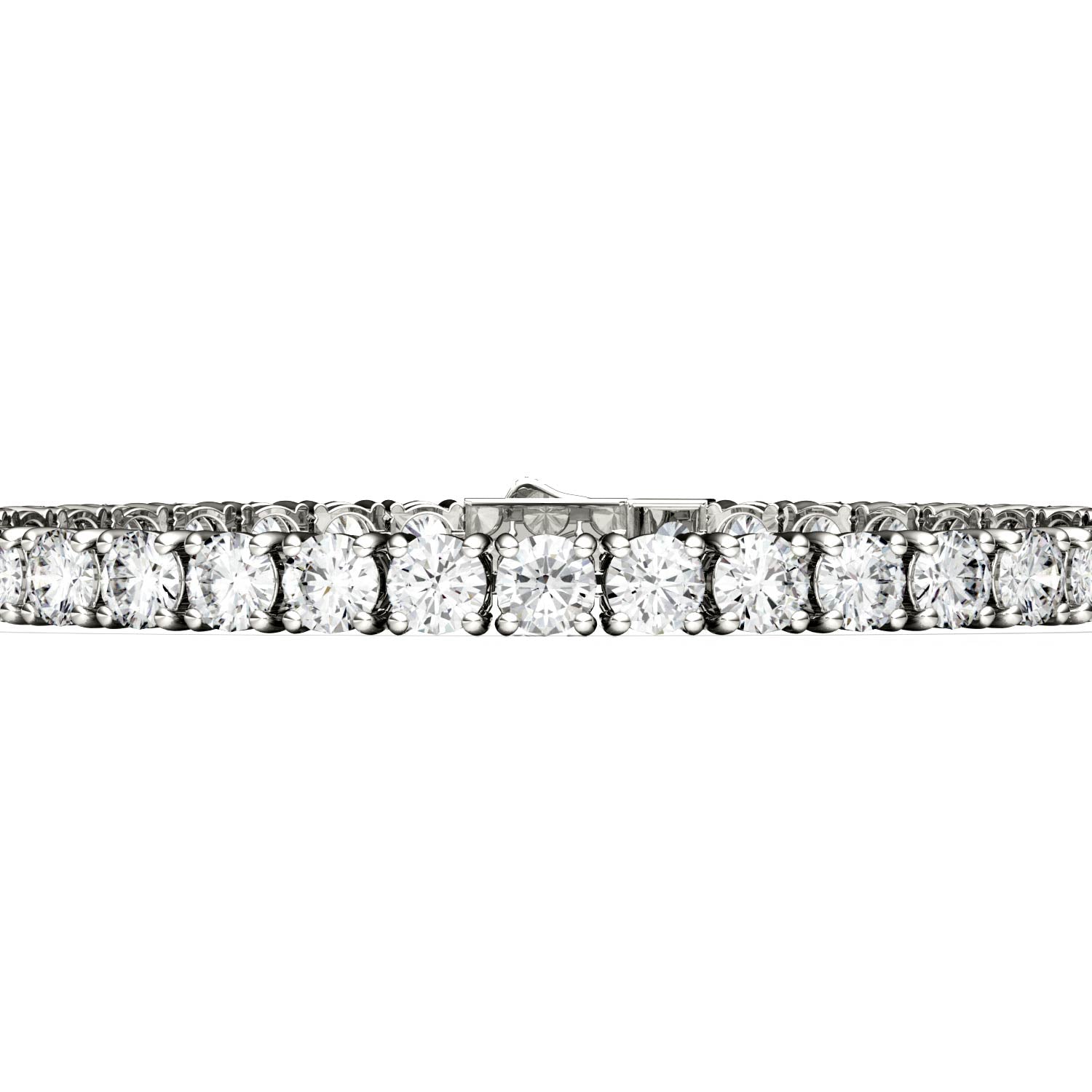 9.89 CTW DEW Round Moissanite Tennis Bracelet in 14K White Gold