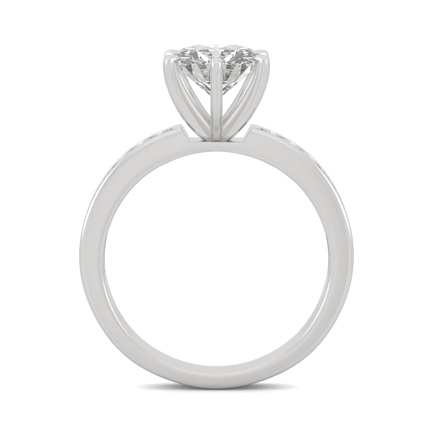 1.70 CTW DEW Round Moissanite Engagement Ring in 14K White Gold