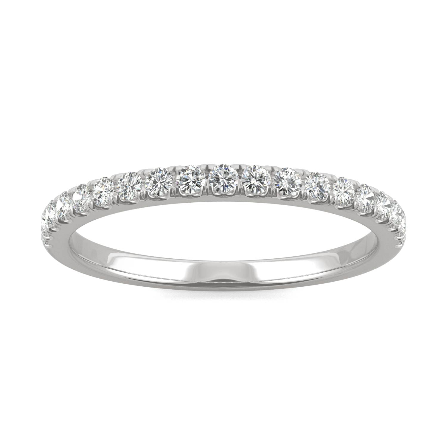 0.33 CTW DEW Round Moissanite Wedding Band in 14K White Gold