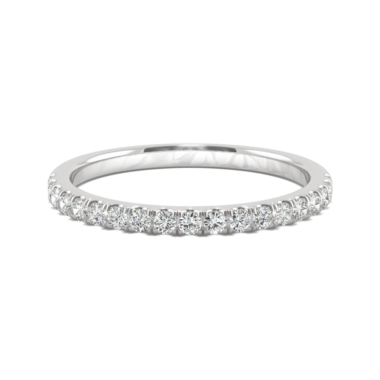 0.33 CTW DEW Round Moissanite Wedding Band in 14K White Gold