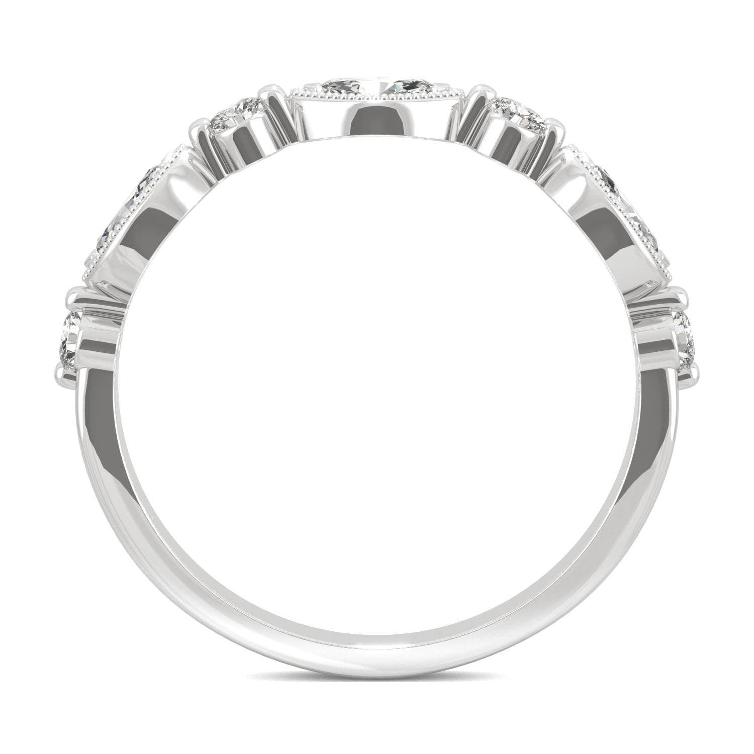 0.33 CTW DEW Marquise Moissanite Anniversary Band in 14K White Gold