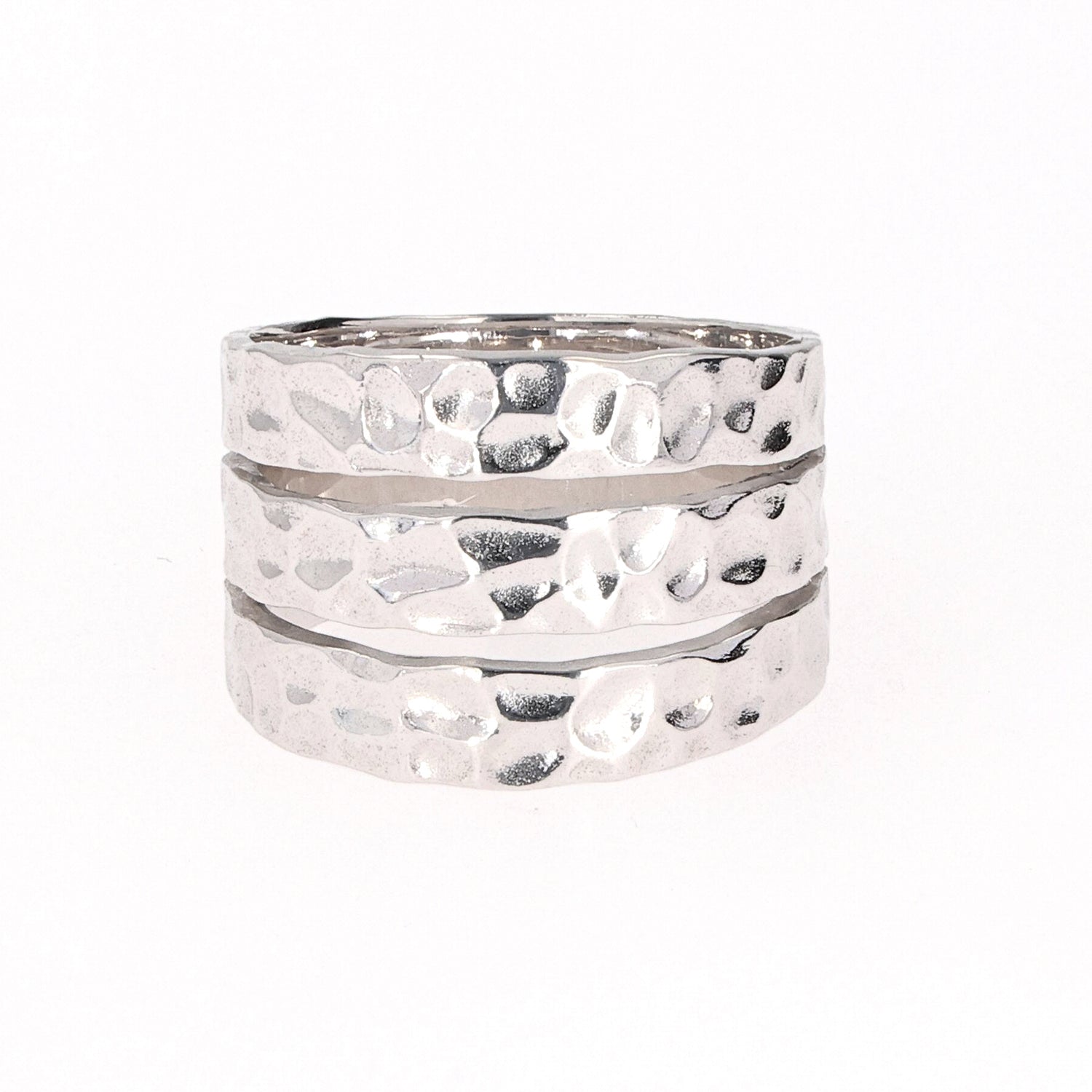 Hammered Band in Sterling Silver