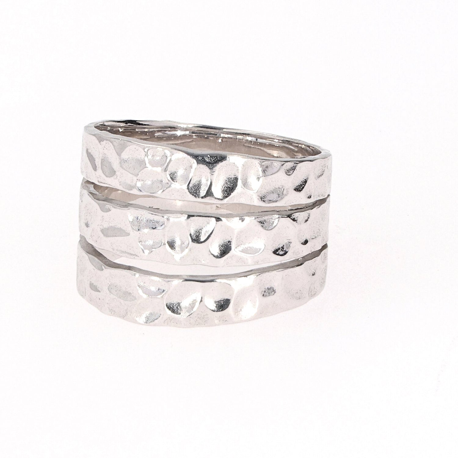 Hammered Band in Sterling Silver