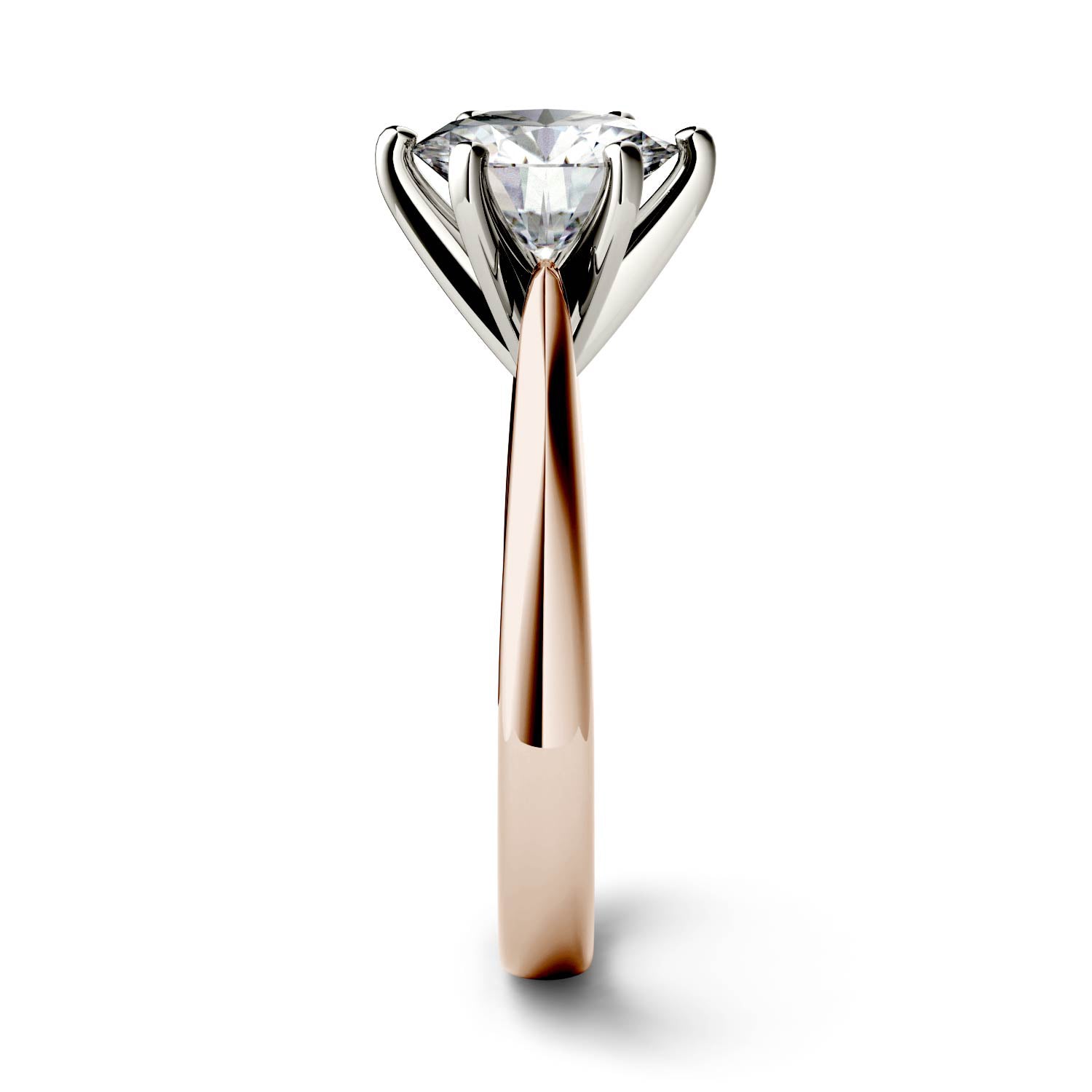 1.90 CTW DEW Round Moissanite Engagement Ring in 14K Two-Toned Gold