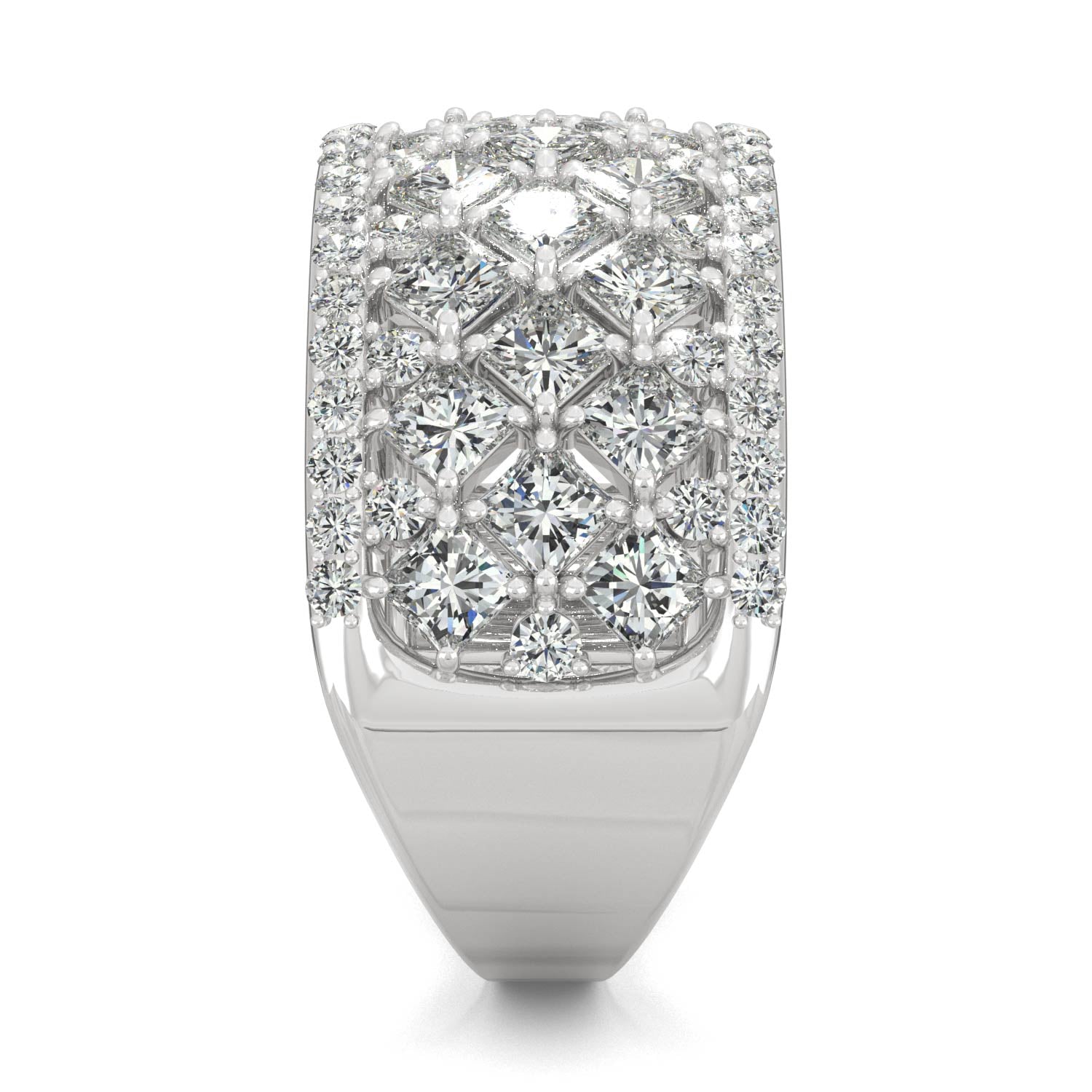 3.74 CTW DEW Square Moissanite Fashion Ring in 14K White Gold
