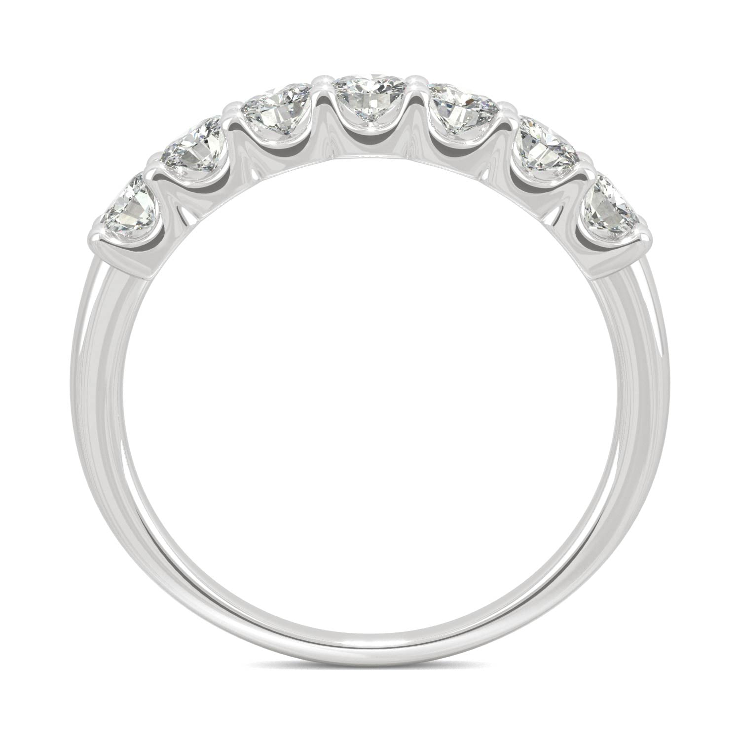 0.70 CTW DEW Round Moissanite Anniversary Band in 14K White Gold