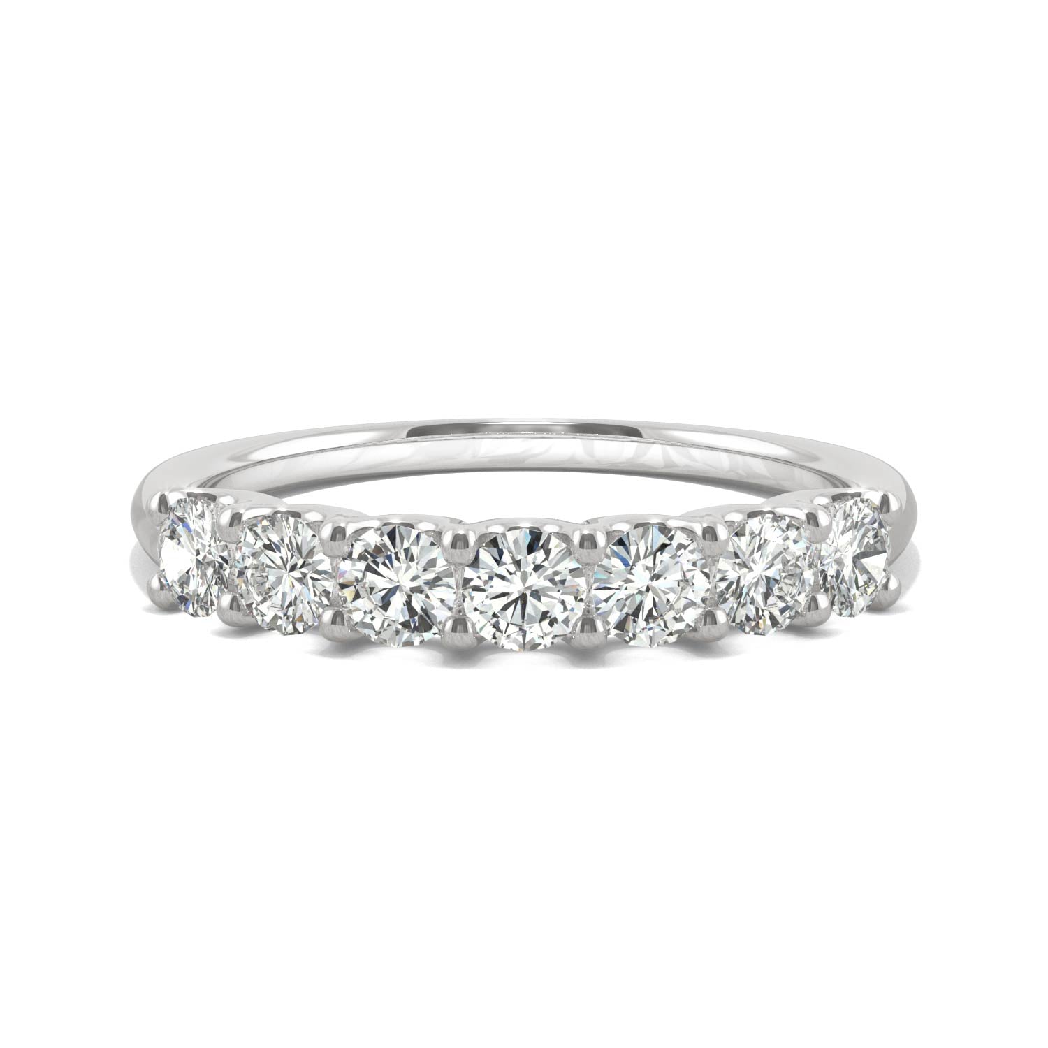 0.70 CTW DEW Round Moissanite Anniversary Band in 14K White Gold