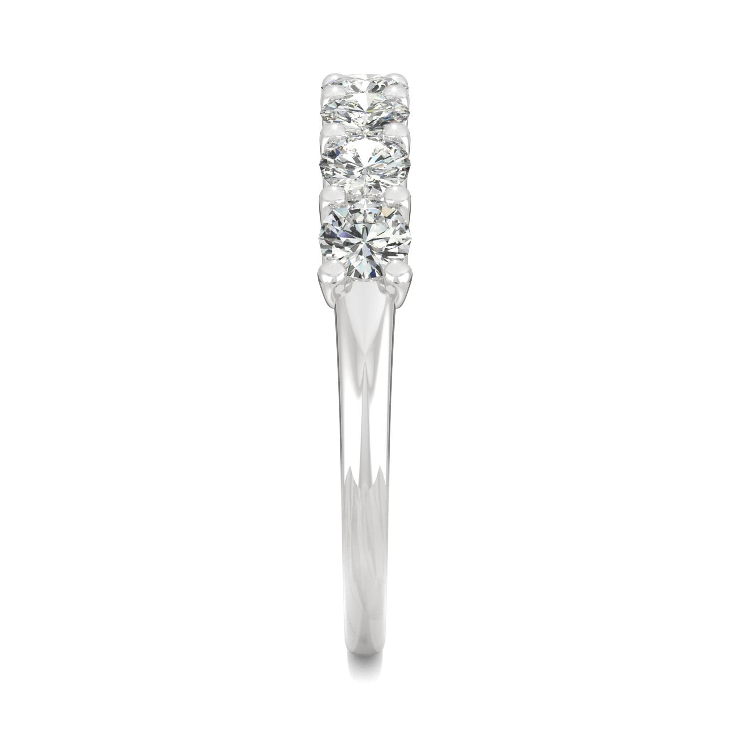 0.70 CTW DEW Round Moissanite Anniversary Band in 14K White Gold