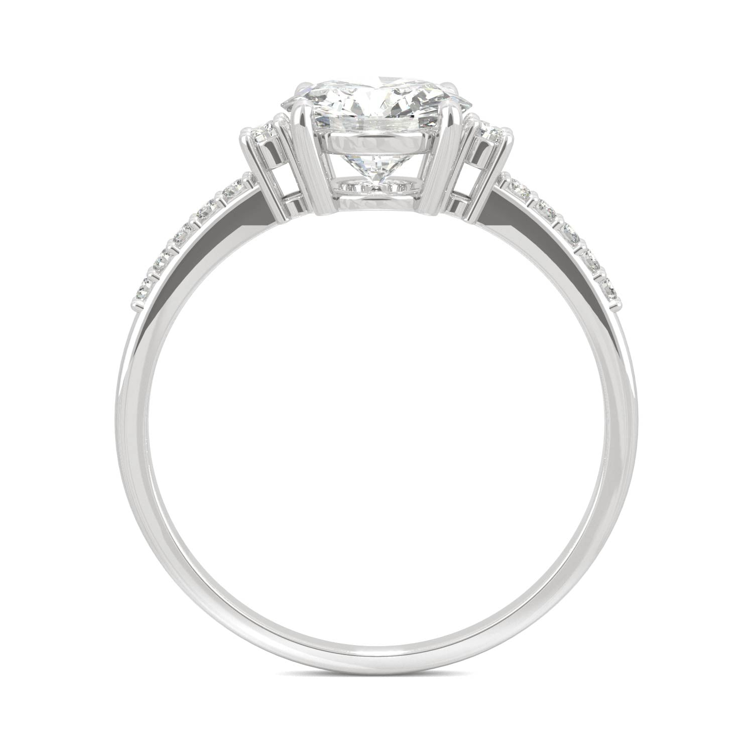 1.31 CTW DEW Round Moissanite Engagement Ring in 14K White Gold