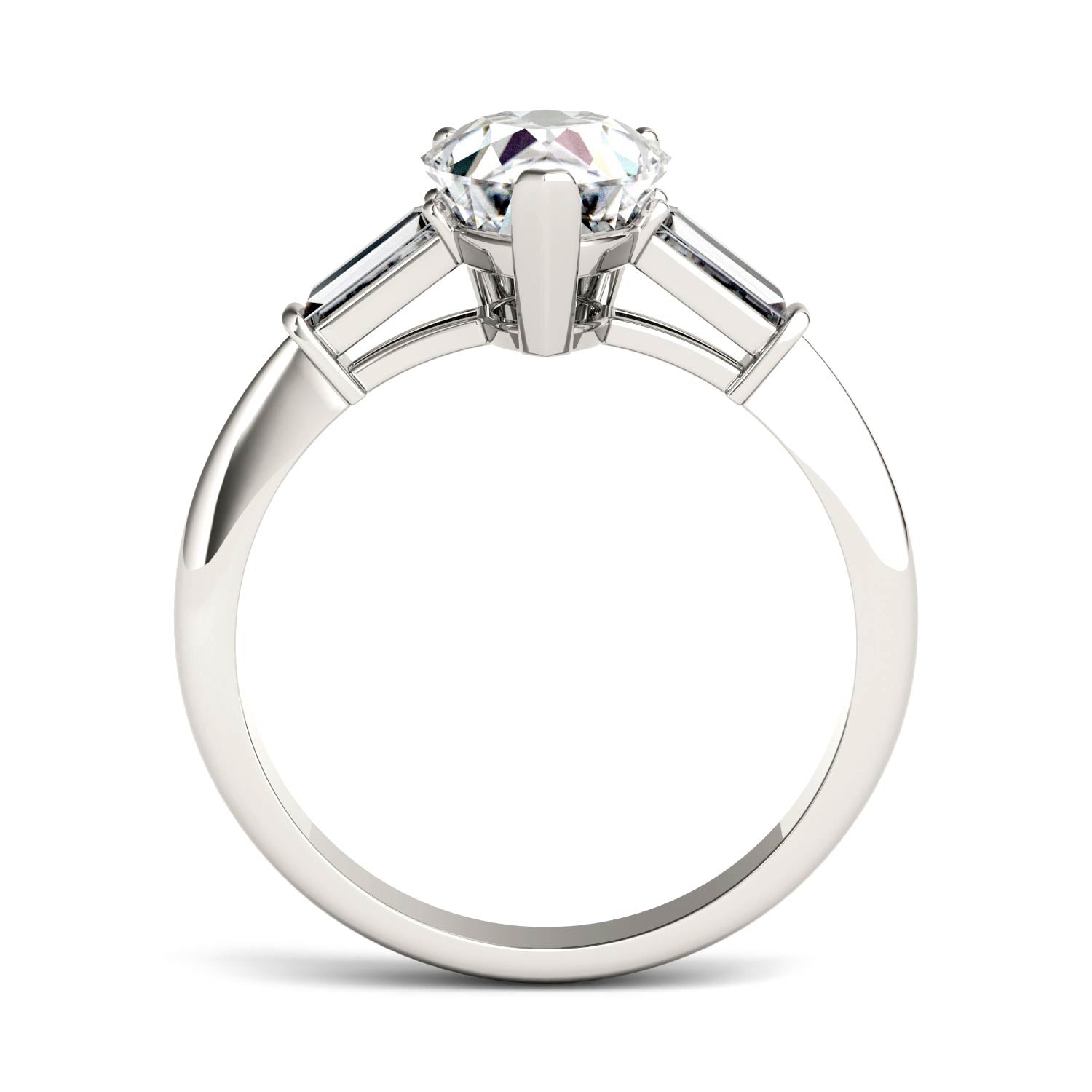 2.47 CTW DEW Pear Moissanite Engagement Ring in 14K White Gold