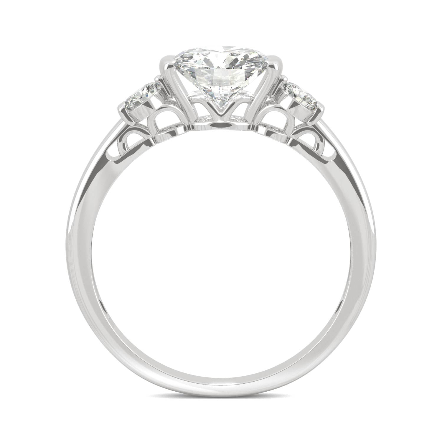 1.40 CTW DEW Round Moissanite Engagement Ring in 14K White Gold