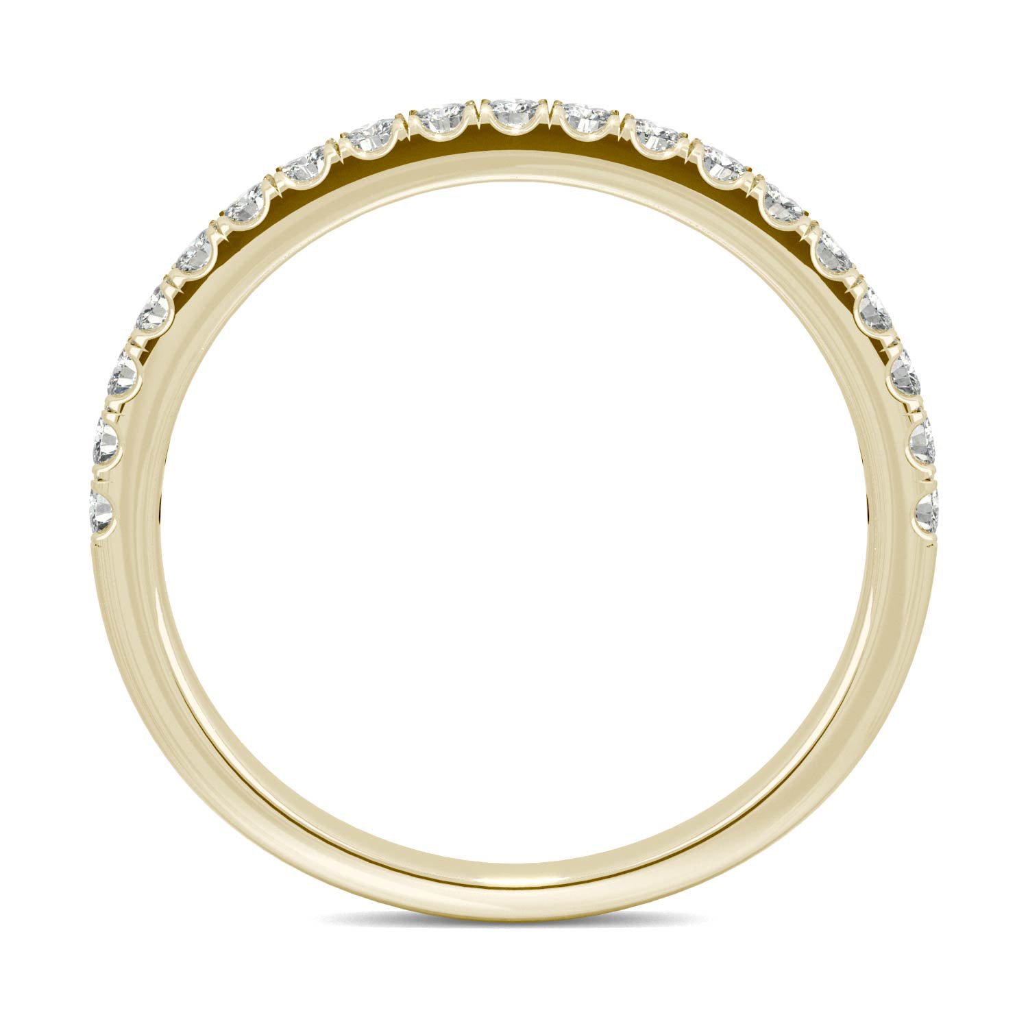 0.33 CTW DEW Round Moissanite Wedding Band in 14K Yellow Gold