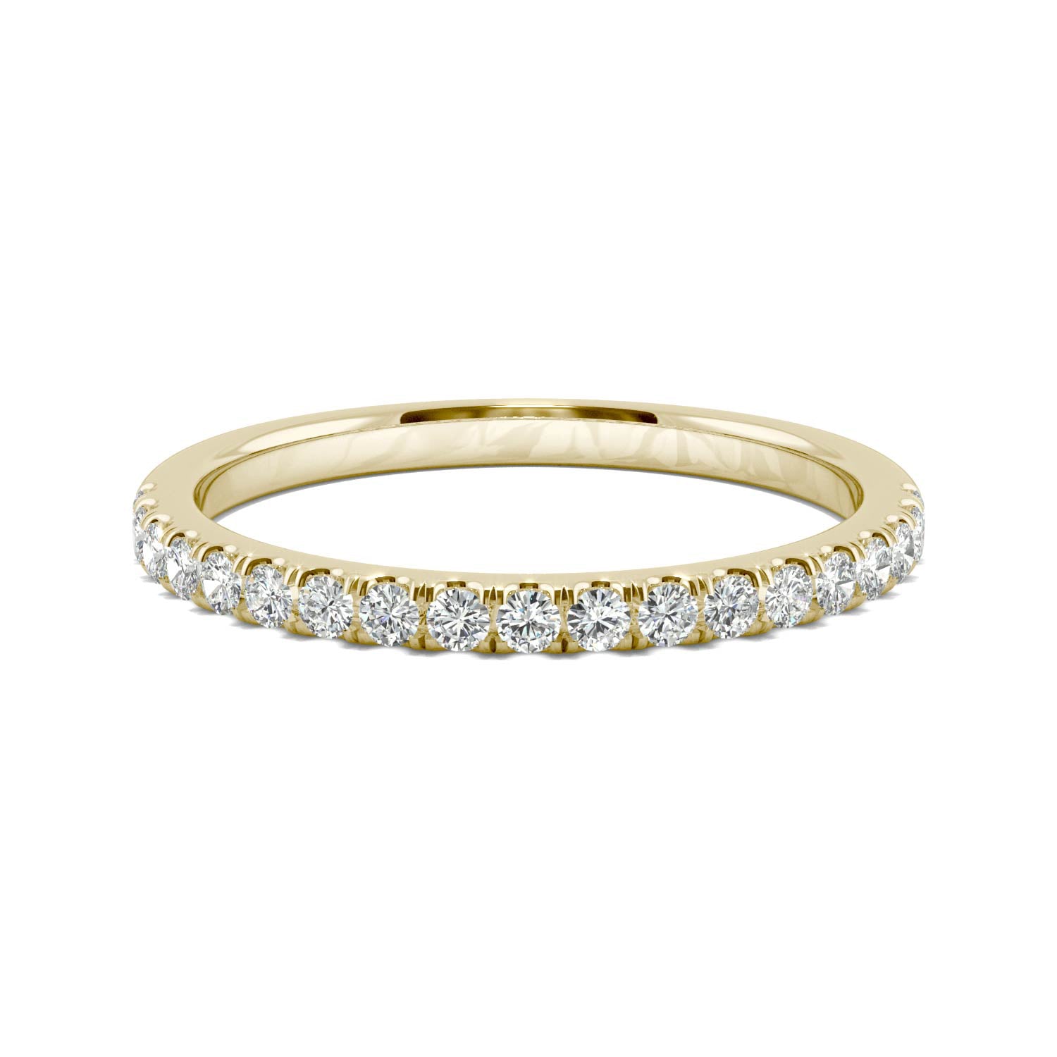 0.33 CTW DEW Round Moissanite Wedding Band in 14K Yellow Gold