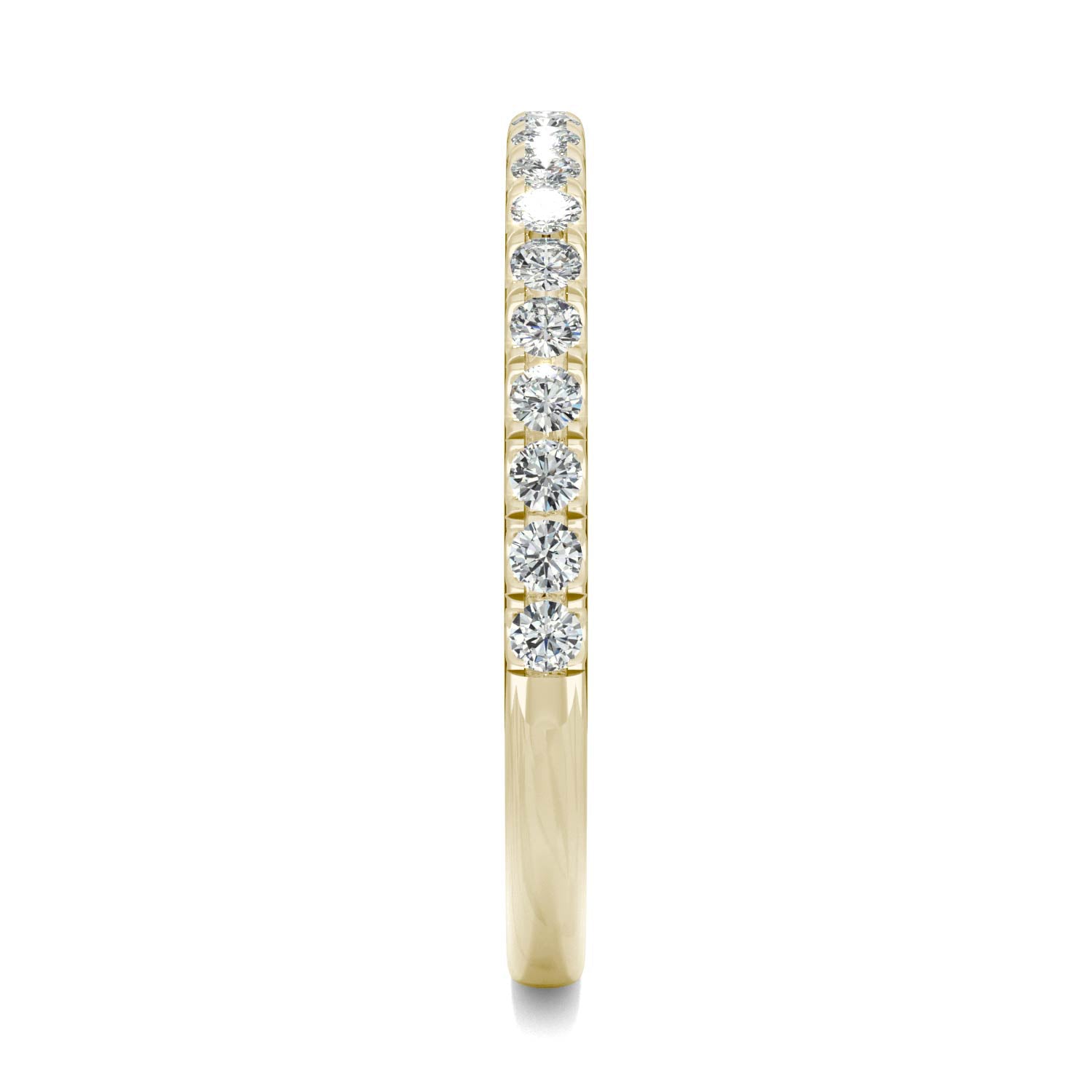 0.33 CTW DEW Round Moissanite Wedding Band in 14K Yellow Gold