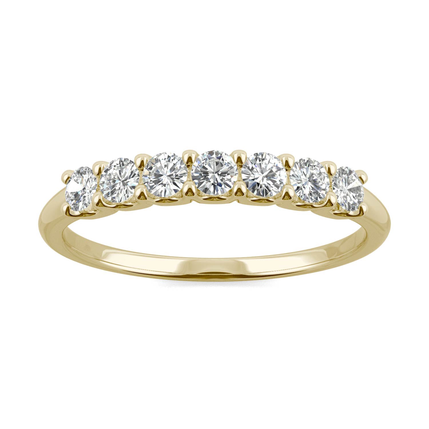 0.42 CTW DEW Round Moissanite Anniversary Band in 14K Yellow Gold