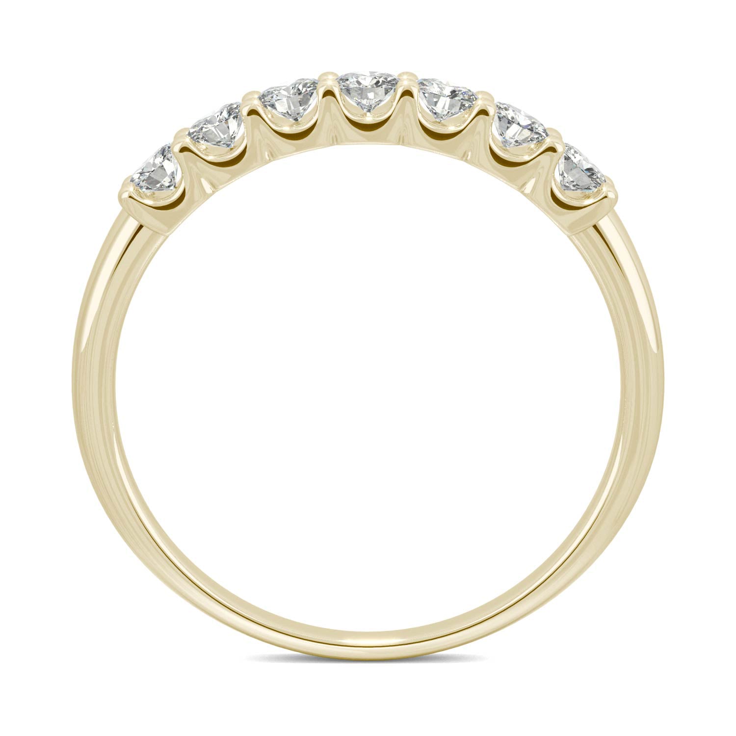 0.42 CTW DEW Round Moissanite Anniversary Band in 14K Yellow Gold