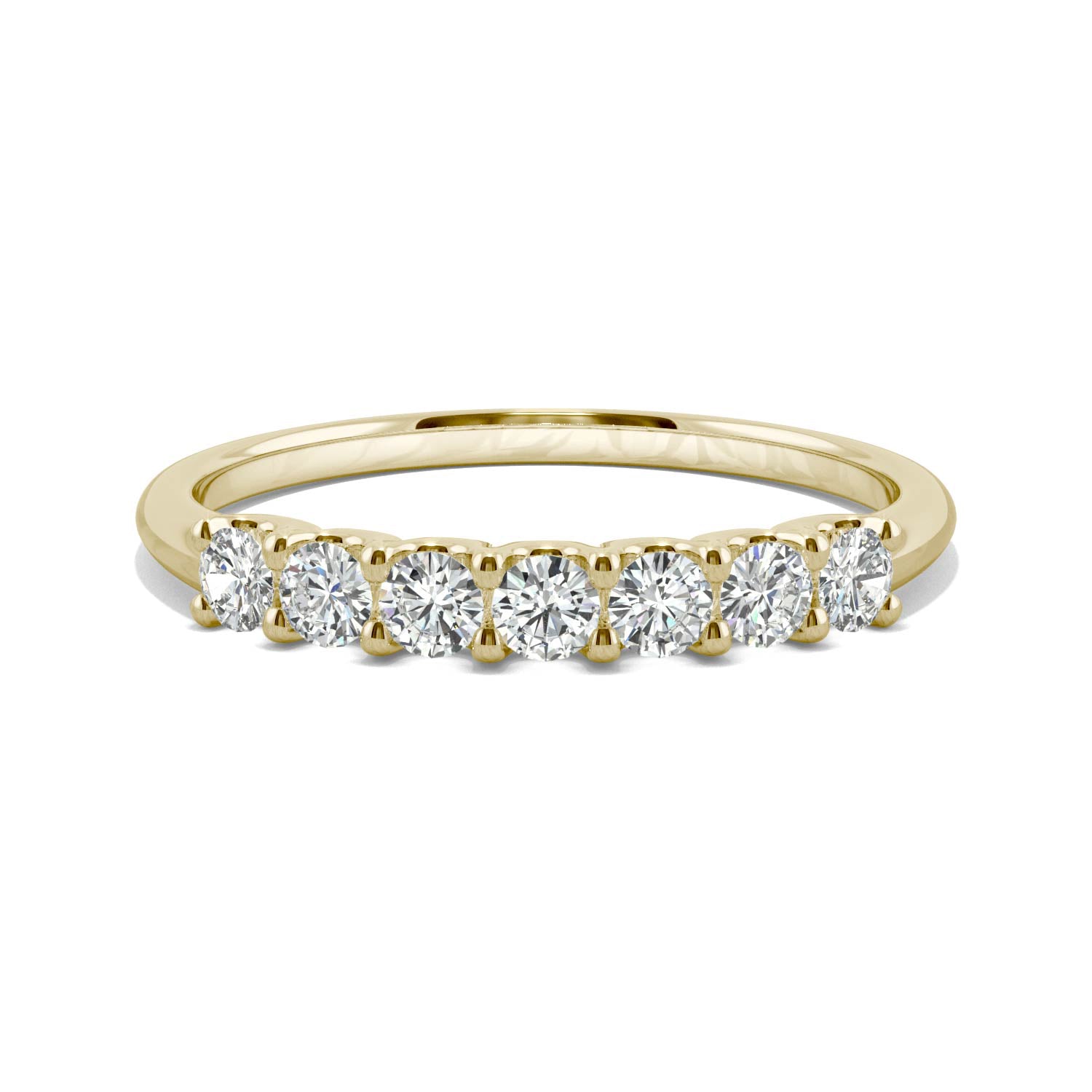 0.42 CTW DEW Round Moissanite Anniversary Band in 14K Yellow Gold