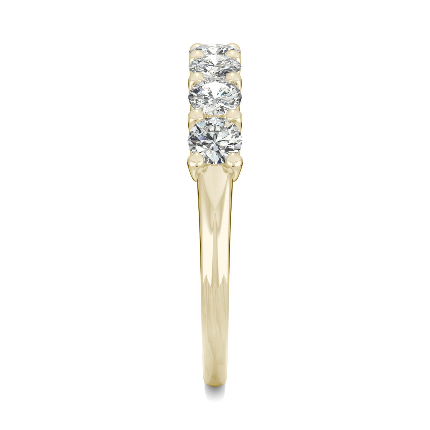 0.70 CTW DEW Round Moissanite Anniversary Band in 14K Yellow Gold