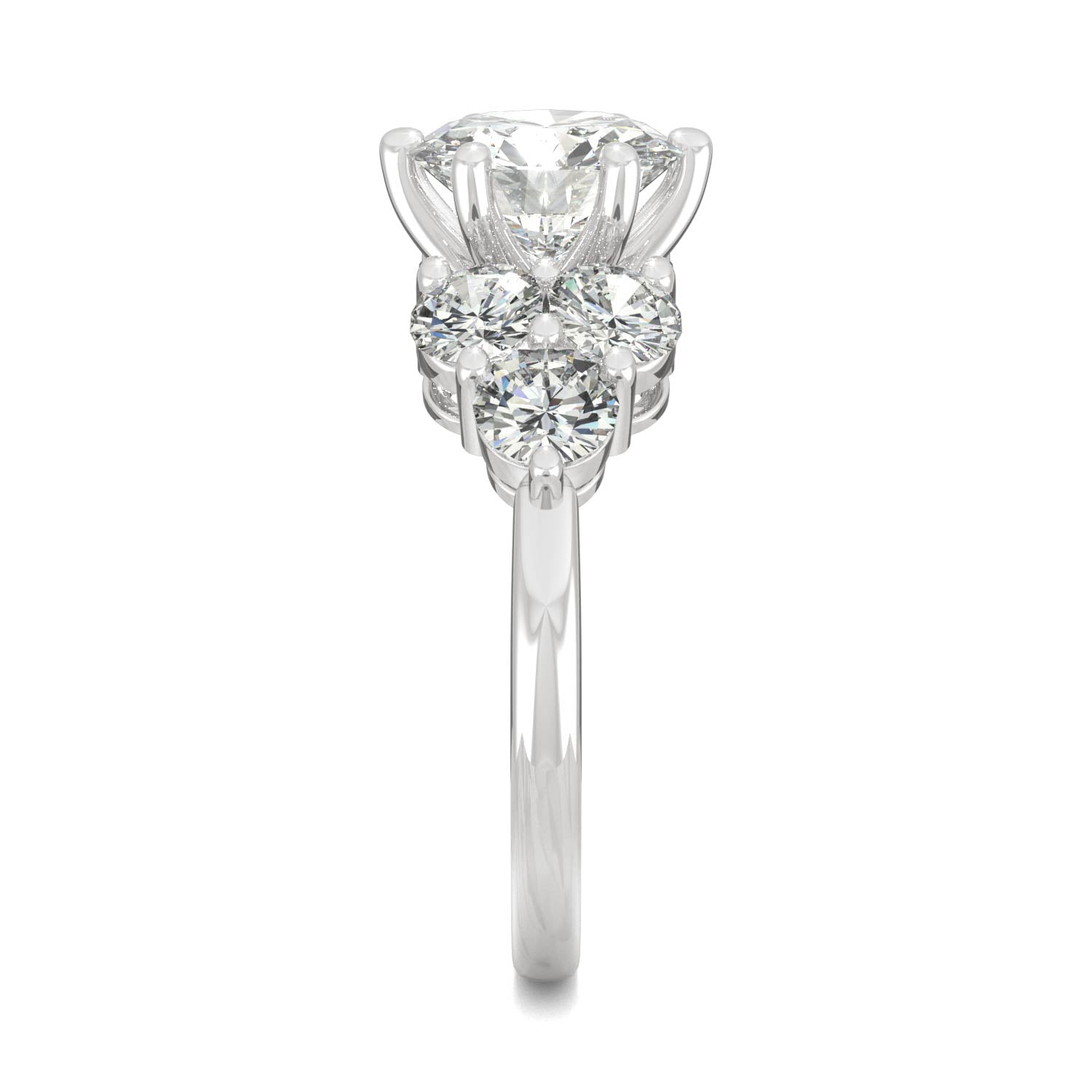 3.28 CTW DEW Round Moissanite Engagement Ring in 14K White Gold