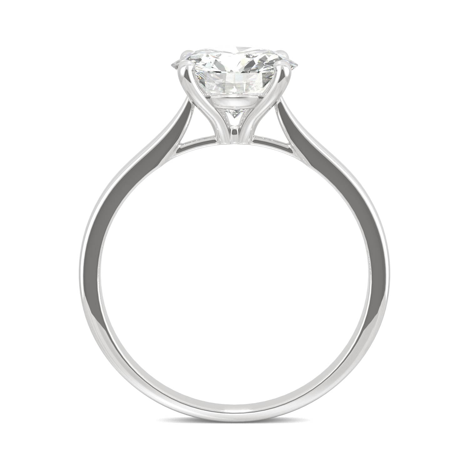 1.90 CTW DEW Round Moissanite Solitaire Engagement Ring in 14K White Gold