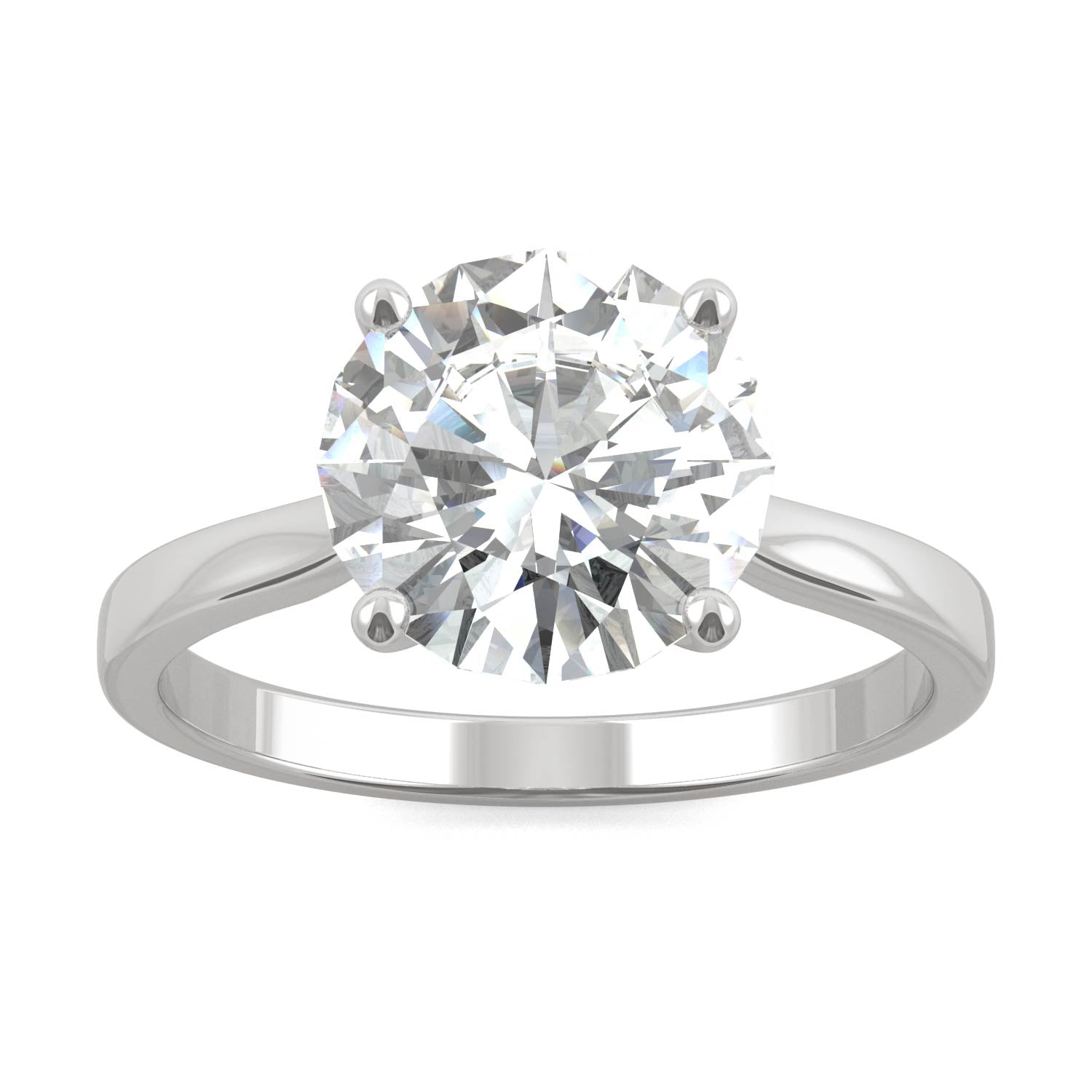 2.70 CTW DEW Round Moissanite Solitaire Ring in 14K White Gold