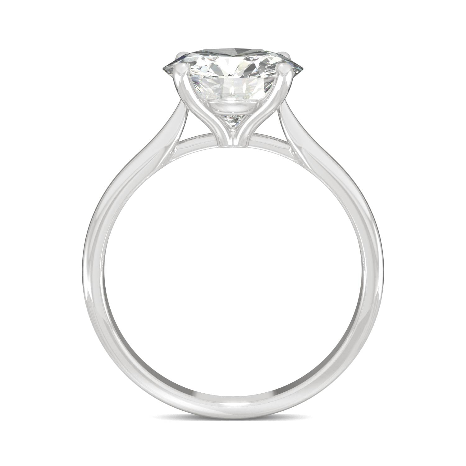 2.70 CTW DEW Round Moissanite Solitaire Ring in 14K White Gold