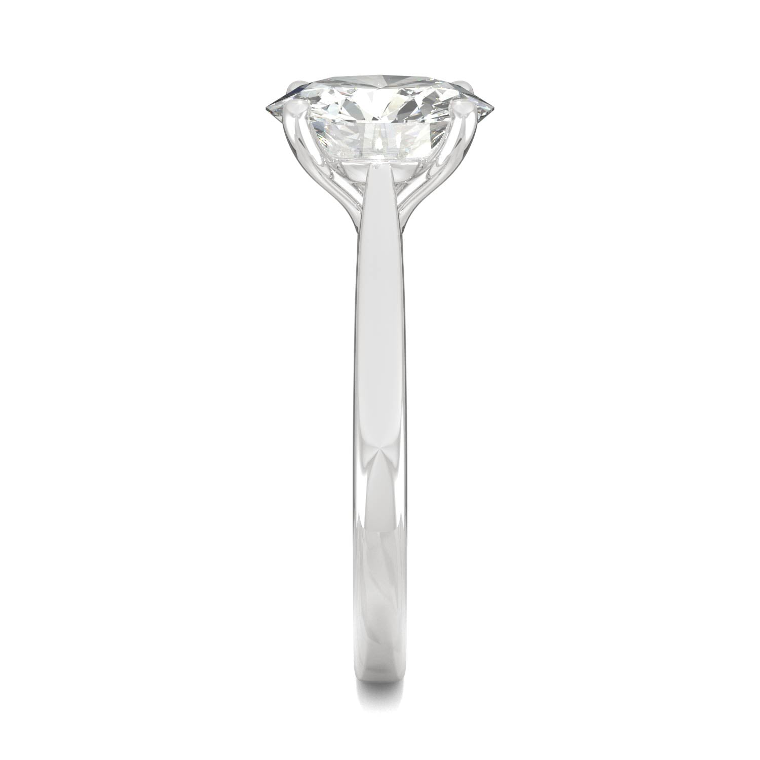 2.70 CTW DEW Round Moissanite Solitaire Ring in 14K White Gold